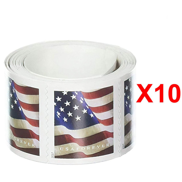 U.S. Flag 2017. 100Pcs/Rolls (1000 Pcs)