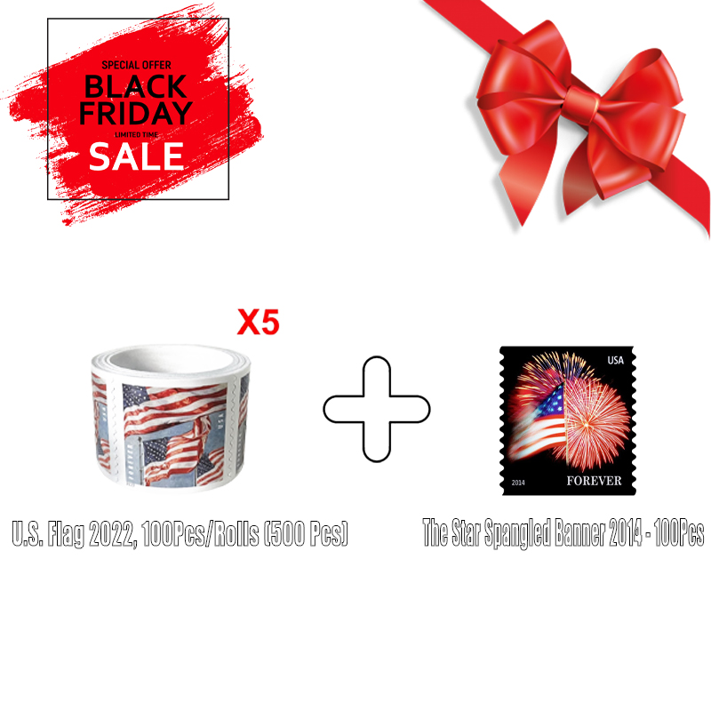 2 in 1 Bundle 05 - U.S. Flag 2022. 100Pcs/Rolls (500 Pcs)/2 in 1 Bundle 05 - U.S. Flag 2022. 100Pcs/Rolls (500 Pcs)/American flag 2014