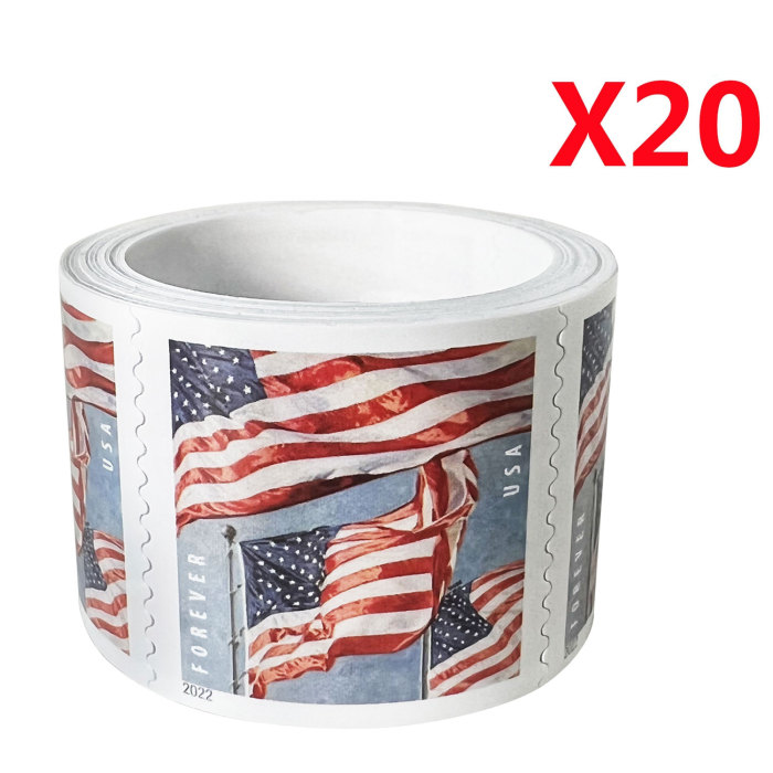 U.S. Flag 2022. 100Pcs/Rolls (2000 Pcs)