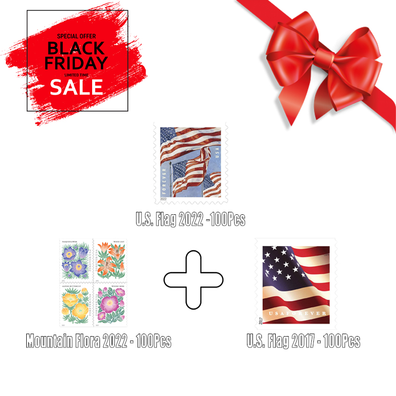 3 in 1 Bundle 13 - U.S. Flag 2022/Mountain Flora 2022/U.S. Flag 2017