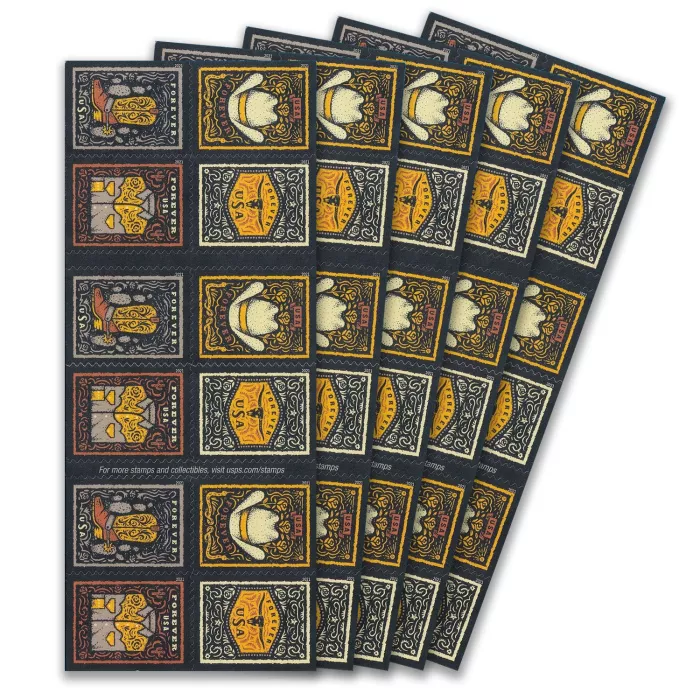 Western Wear Stamps Forever 58¢ Multiple Stamp Designs 2021 5 sheets 100 Pcs