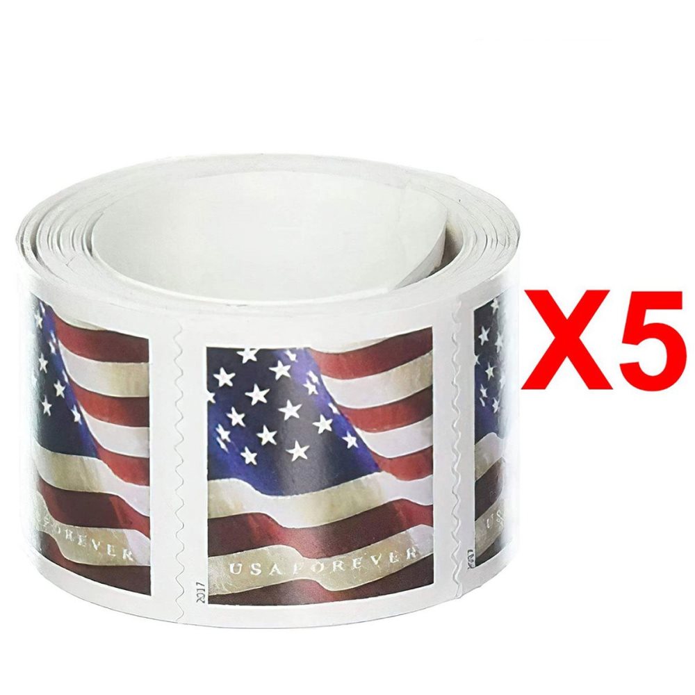 U.S. Flag 2017. 100Pcs/Rolls (500 Pcs)