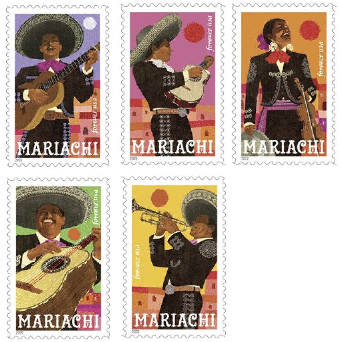 Mariachi USPS Forever Stamp Sheet 2022