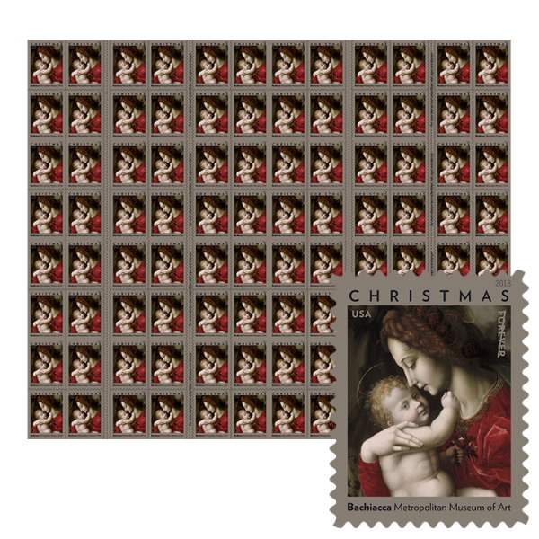Madonna and Child by Bachiacca Forever Postage Stamps. 5 Books of 20pcs