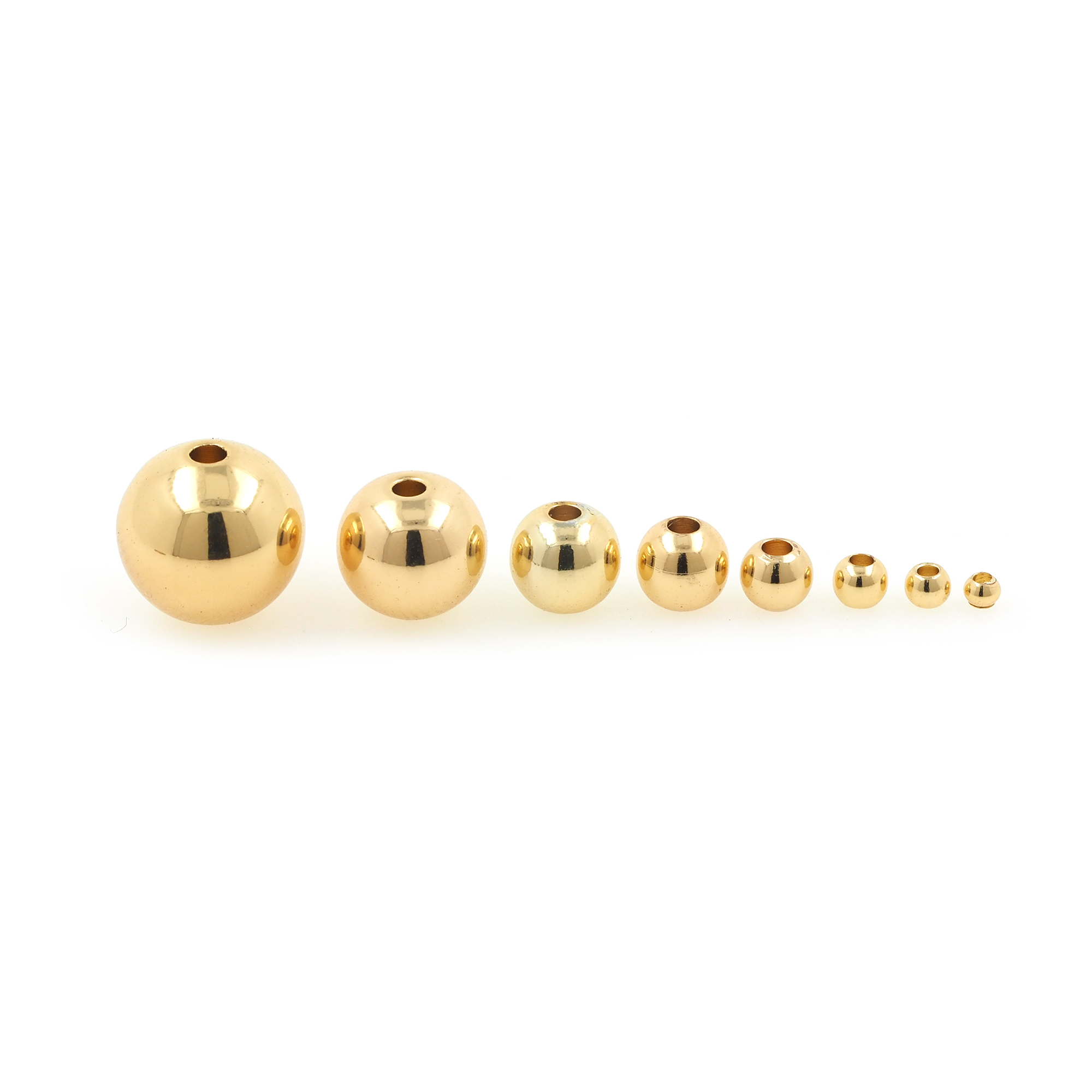 100pcs 18K Gold Filled Ball Spacer Beads,Gold Spacer Beads,Round Beads for DIY Necklace Bracelet Supply Beads