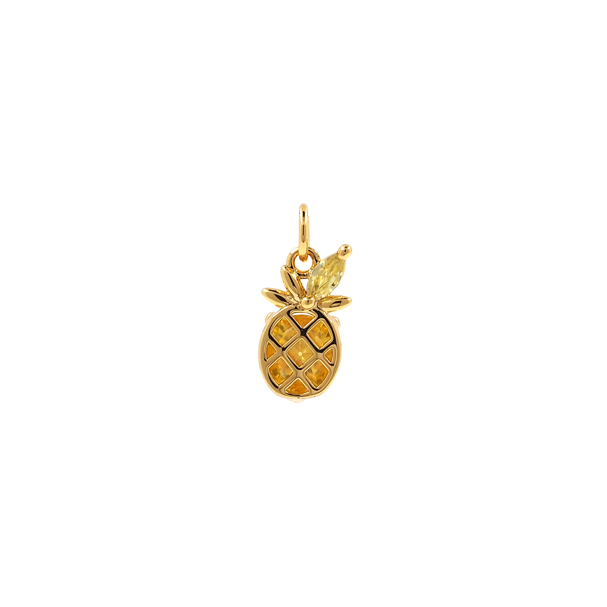 18K Gold Filled Fruit Pendant,CZ Micro Pave Fruit Charm Earrings Necklace for DIY Jewelry Making Supply