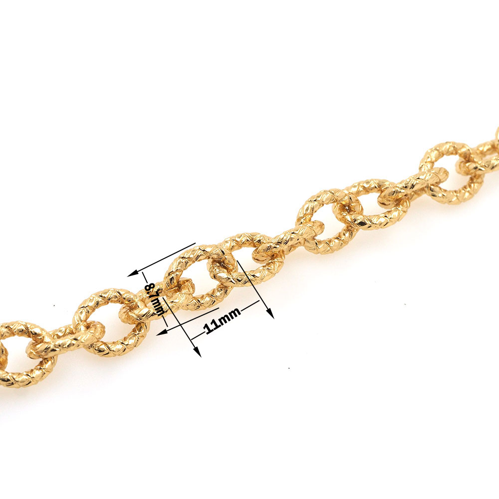 18K Gold Filled Cable Chain Necklace,Oval Link Chain Necklace for Women DIY Jewelry Making Supply