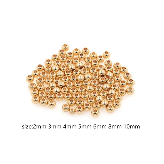 100pcs 14K Gold Filled Ball Spacer Beads,Gold Spacer Beads,Round Beads for DIY Necklace Bracelet Supply Beads