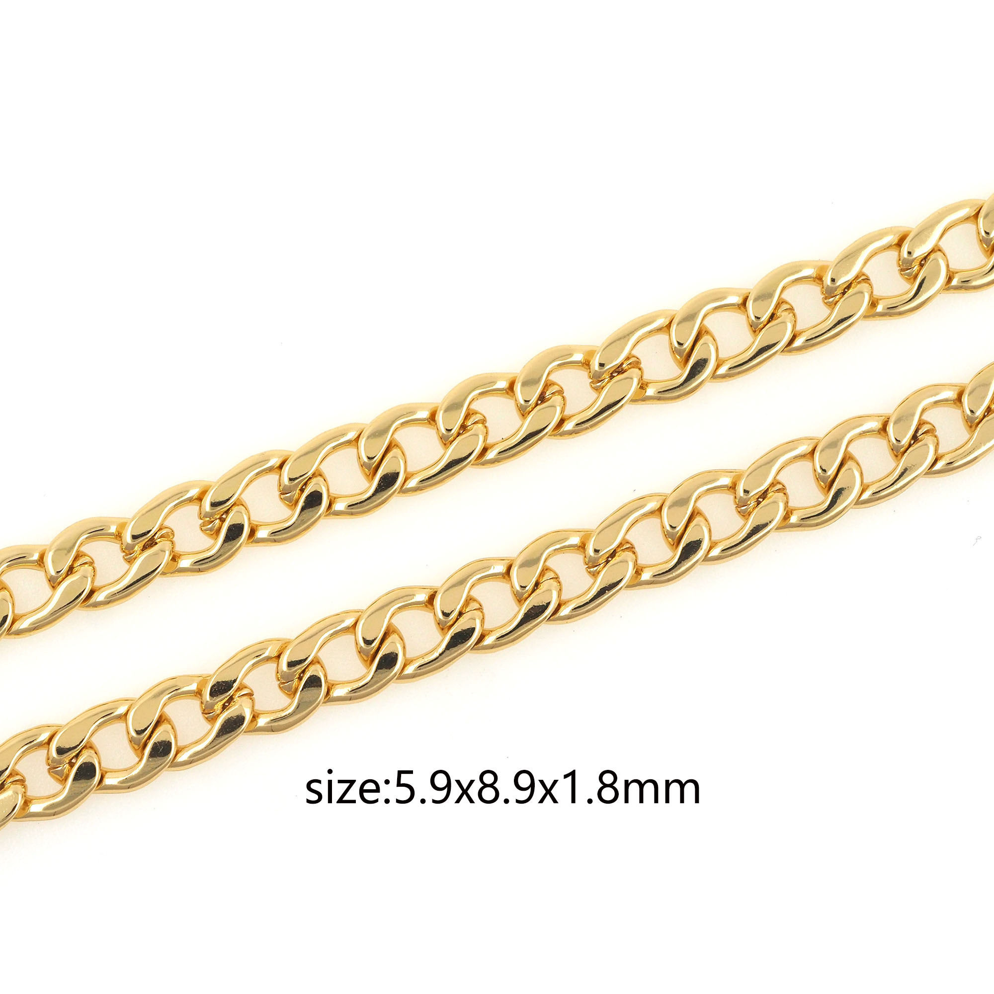 18K Gold Filled Cuban Chain Necklace,Cuban Link Chain Necklace for Women DIY Jewelry Making Supply