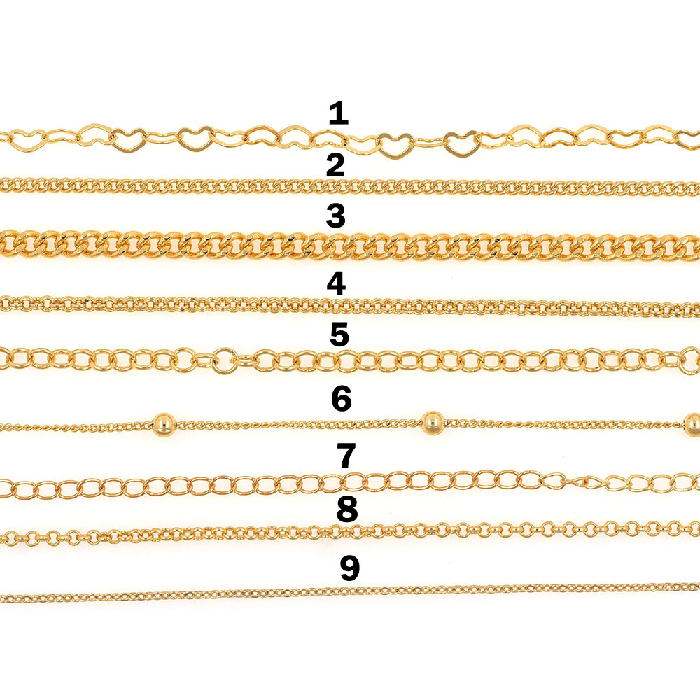 18K Gold Filled Cable Chain Necklace,Dainty Heart Link Chain Necklace for Women DIY Jewelry Making Supply
