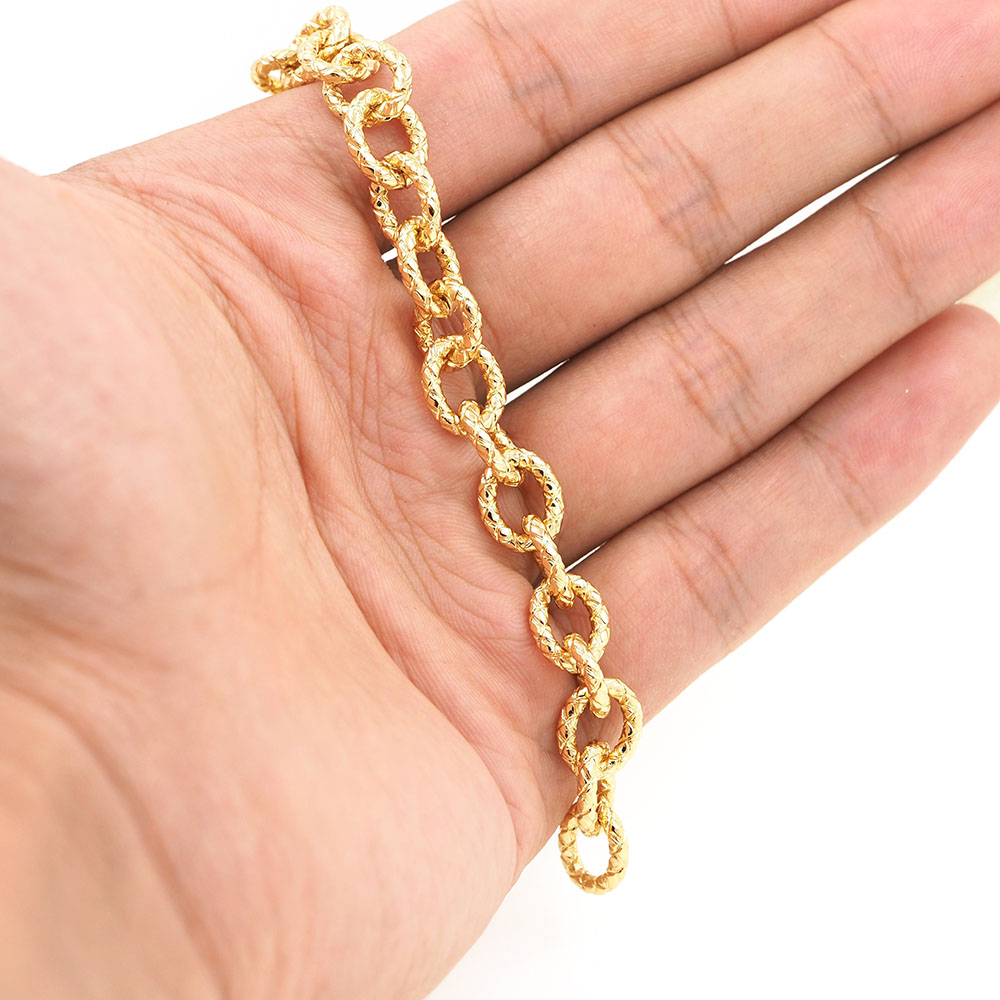 18K Gold Filled Cable Chain Necklace,Oval Link Chain Necklace for Women DIY Jewelry Making Supply
