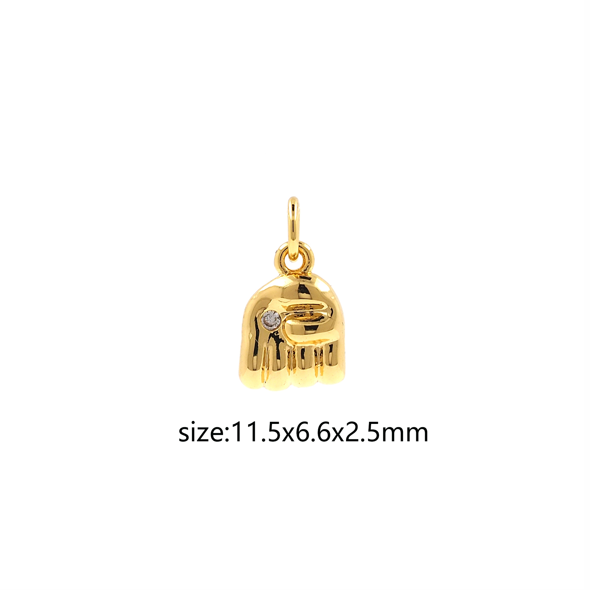 18K Gold Filled Gesture Pendant,CZ Micro Pave Gesture Charm Earrings Necklace for DIY Jewelry Making Supply