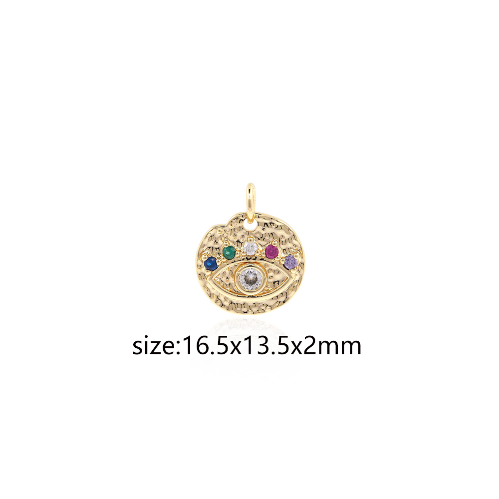 18K Gold Filled Evil Eye Pendant,CZ Micro Pave Evil Eye Earrings Necklace for DIY Jewelry Making Supply