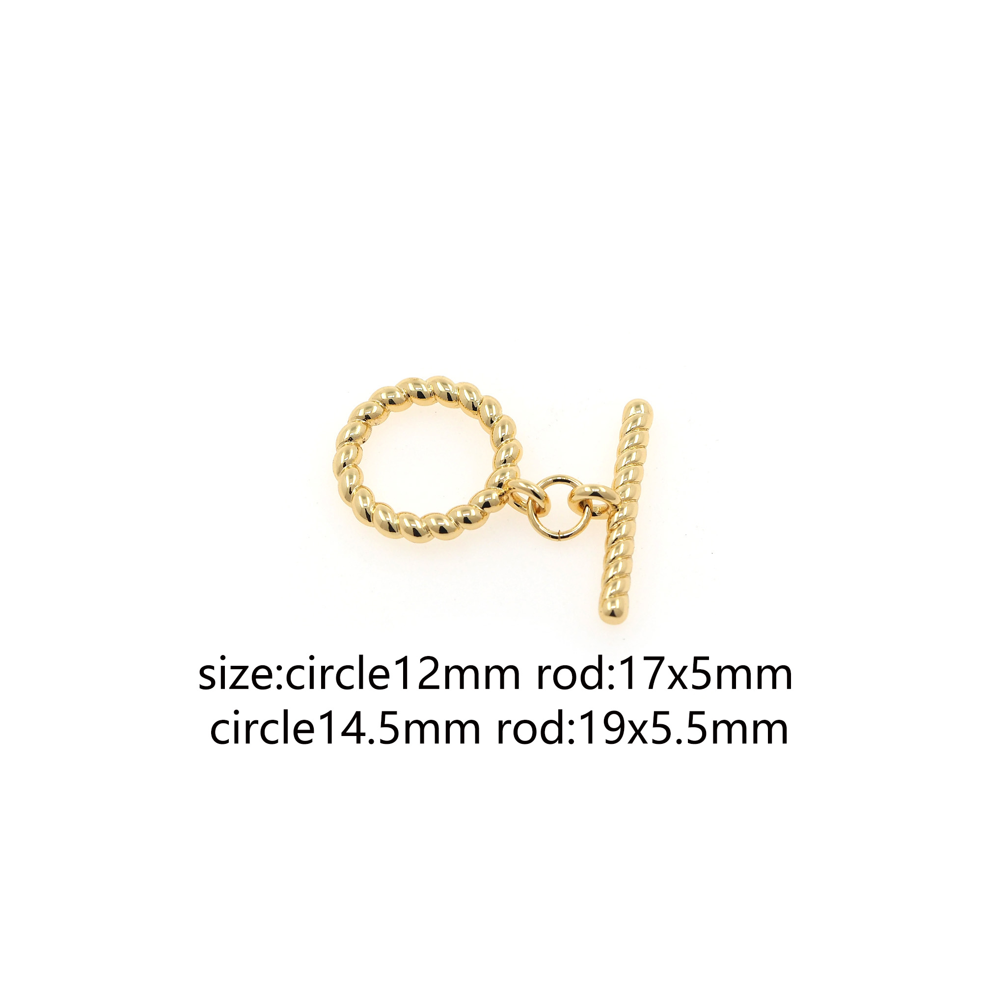 18K Gold Filled OT Clasp,Round OT Clasp Bracelet Necklace for DIY Jewelry Finding Necklace Bracelet