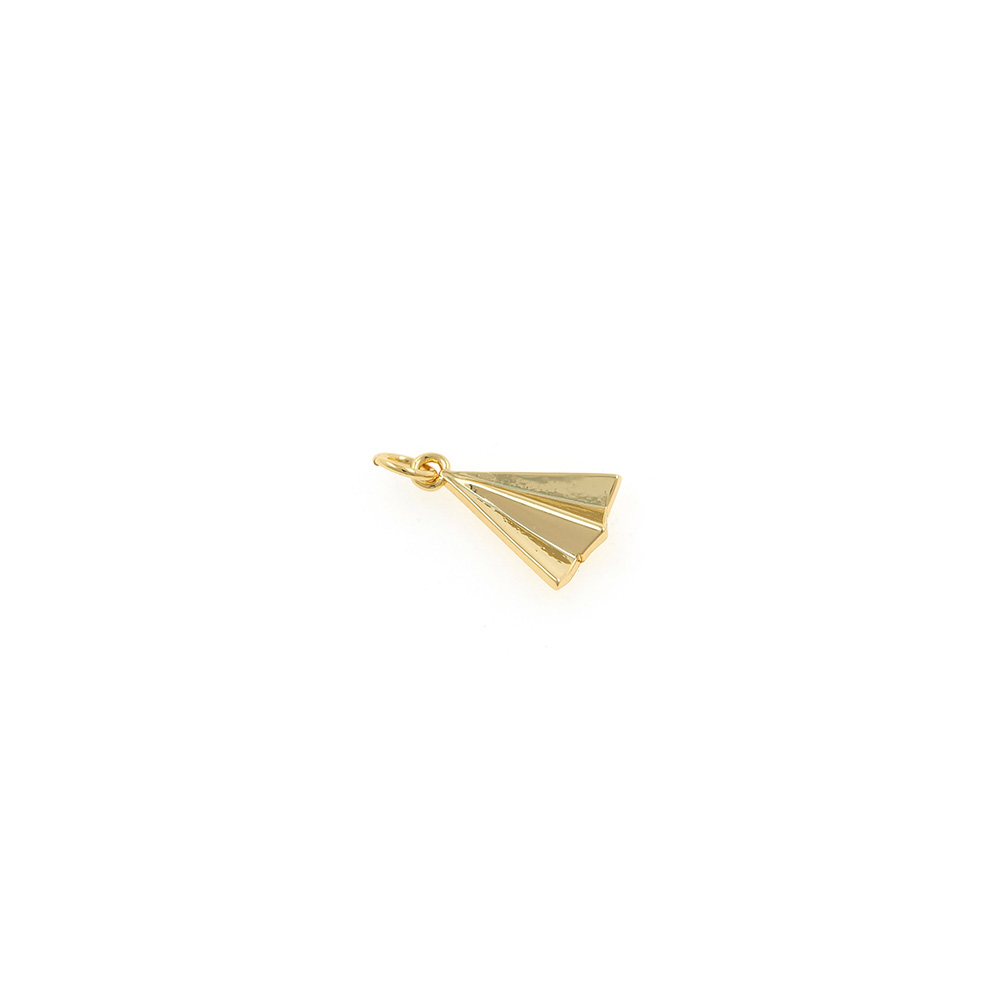 18K Gold Filled Paper Airplane Pendant,Origami Charm Earrings Necklace for DIY Jewelry Making Supply