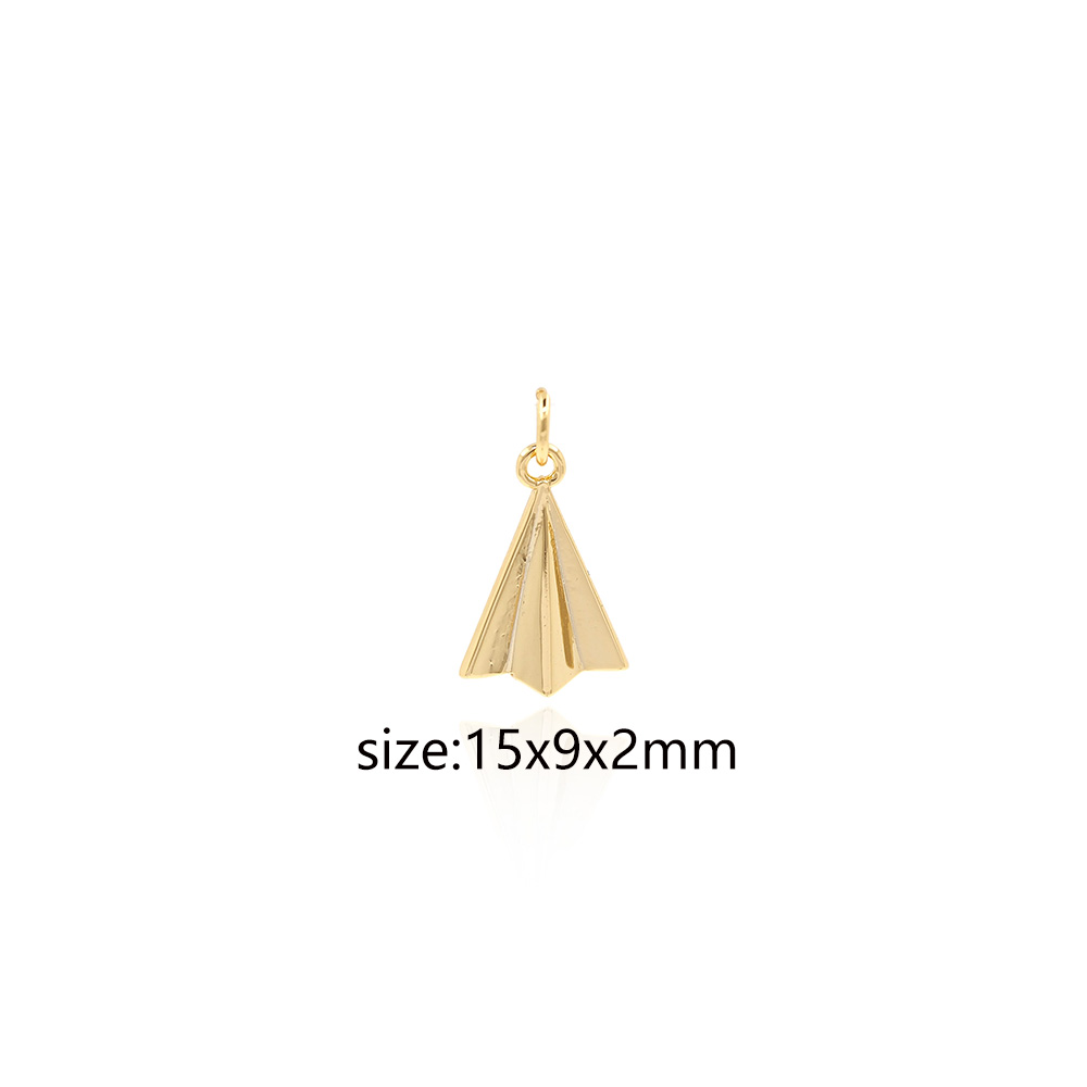 18K Gold Filled Paper Airplane Pendant,Origami Charm Earrings Necklace for DIY Jewelry Making Supply