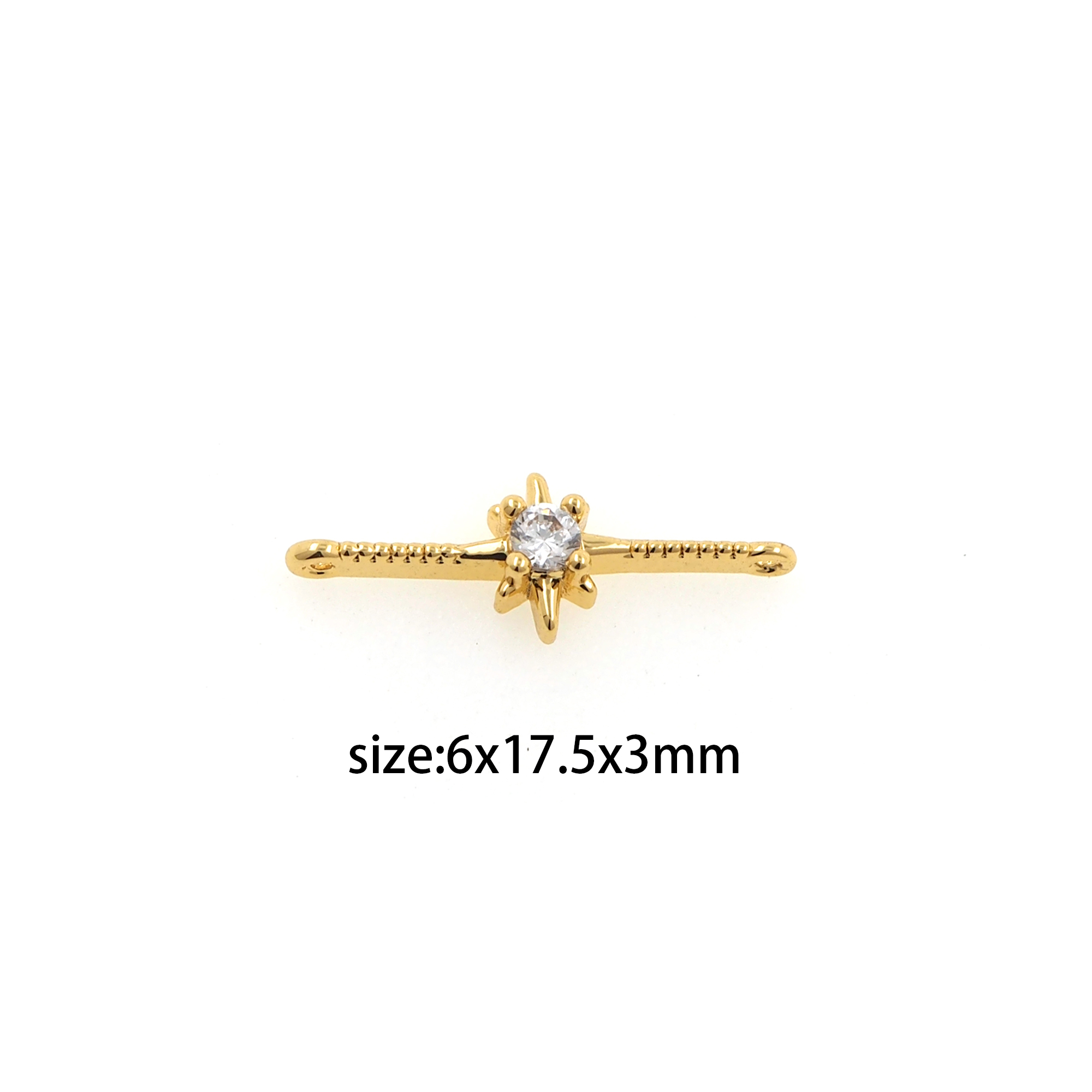18K Gold Filled North Star Connector,Celestial Charm,CZ Micro Pave North Star Necklace Bracelet for DIY Jewelry Making Supply