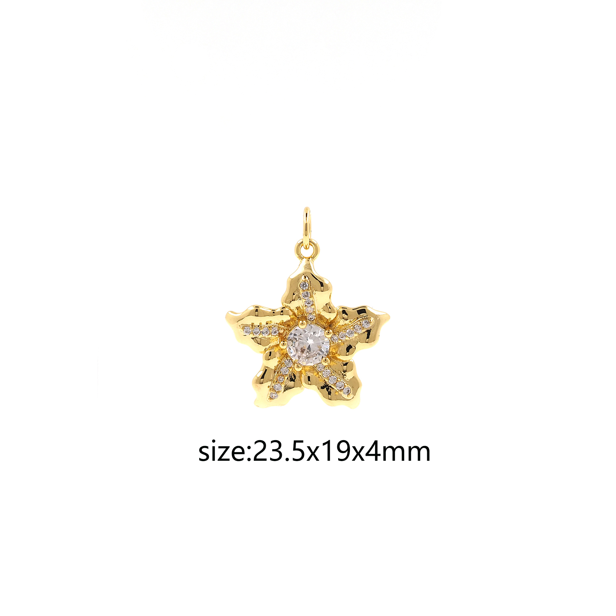 18K Gold Filled Star Pendant,CZ Miceo Pave Celestial Charm Earrings Necklace for DIY Jewelry Making Supply