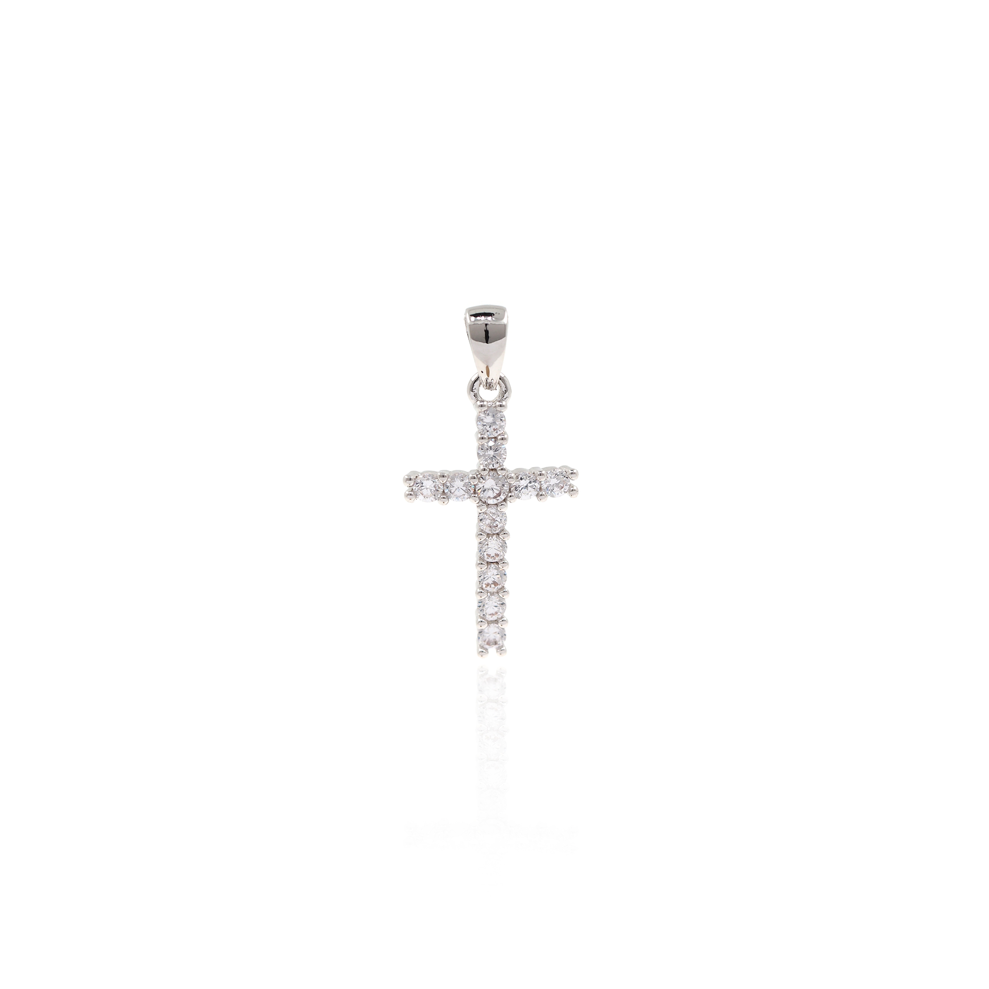 18K Gold Filled Cross Pendant,CZ Micro Pave Cross Charm Earrings Necklace for DIY Jewelry Making Supply