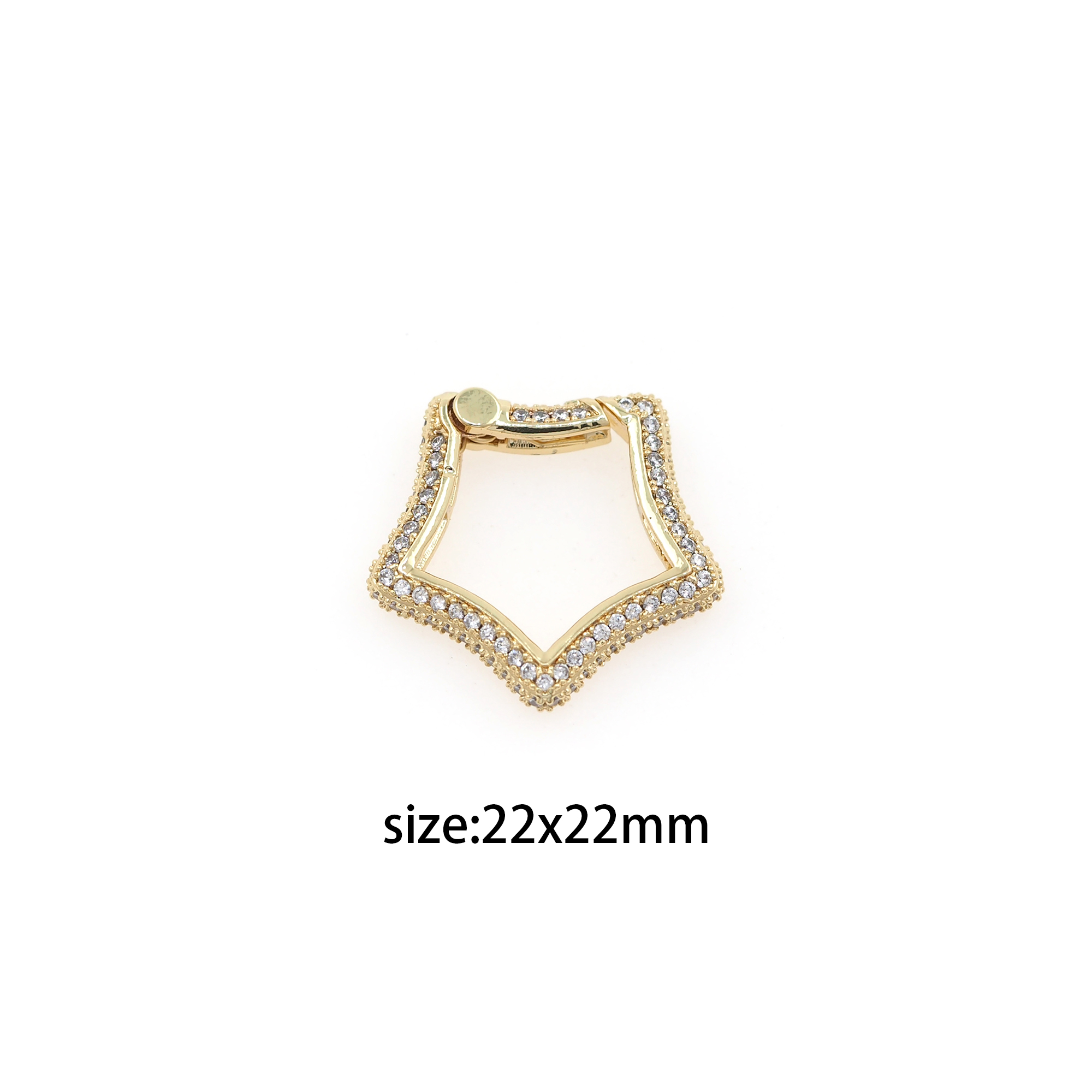 18K Gold Filled Star Spring Clasp,CZ Micro Pave Star Push Gate Buckle Bracelet Necklace for DIY Jewelry Finding Necklace Bracelet