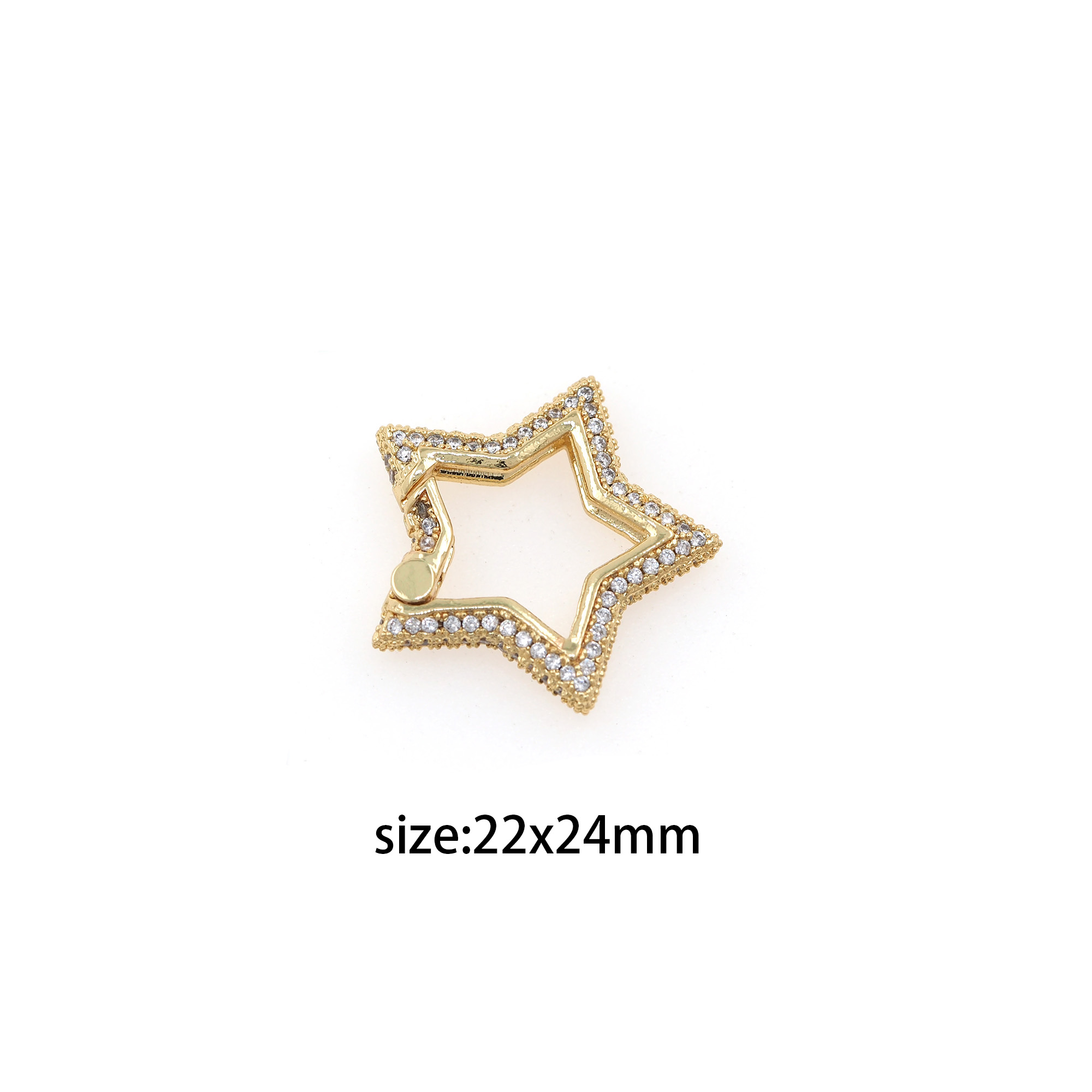 18K Gold Filled Star Clasp,Push Snap Clasp,Spring Buckle Bracelet Necklace for DIY Jewelry Finding Necklace Bracelet
