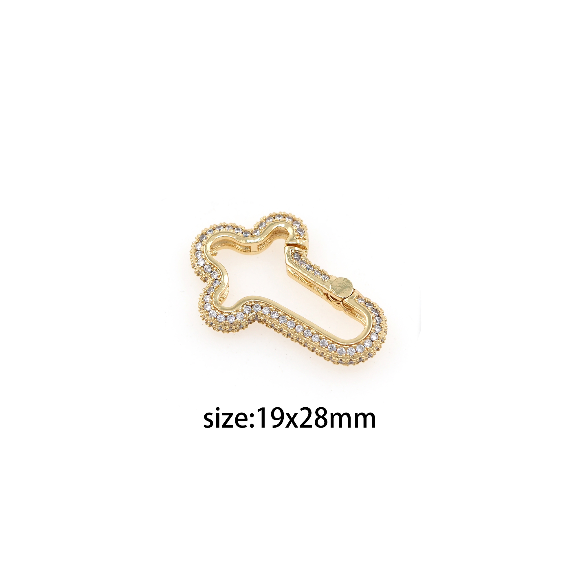 18K Gold Filled Cross Clasp,CZ Micro Pave Spring Push Snap Buckle Bracelet Necklace for DIY Jewelry Finding Necklace Bracelet