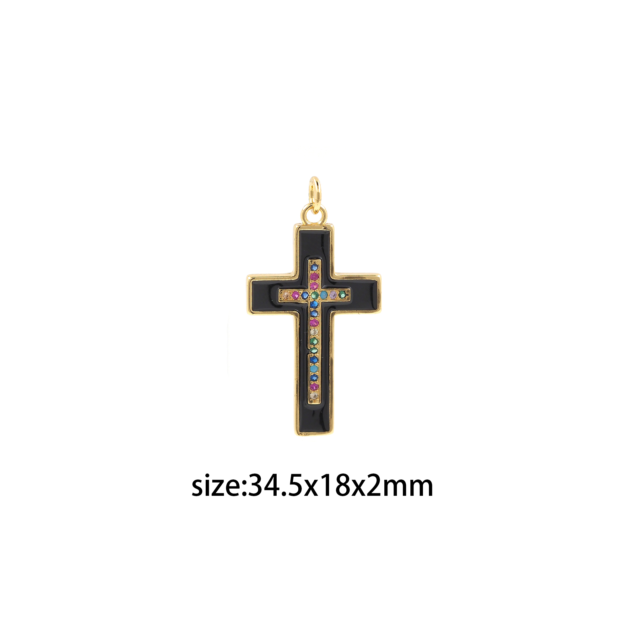 18K Gold Filled Cross Pendant,Enamel Cross Charm Earrings Necklace for DIY Jewelry Making Supply