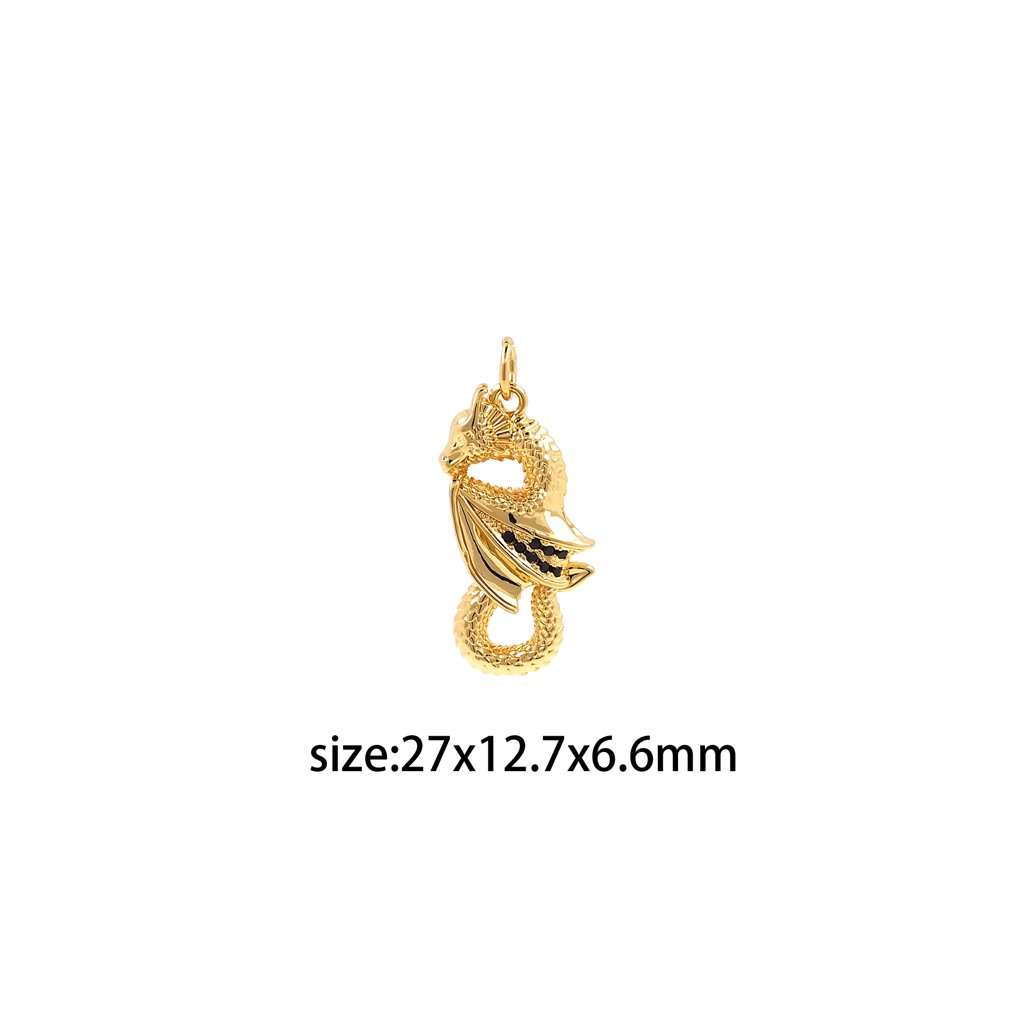 18K Gold Filled Dragon Pendant,Animal Charm,Dainty Dragon Earrings Necklace for DIY Jewelry Making Supply