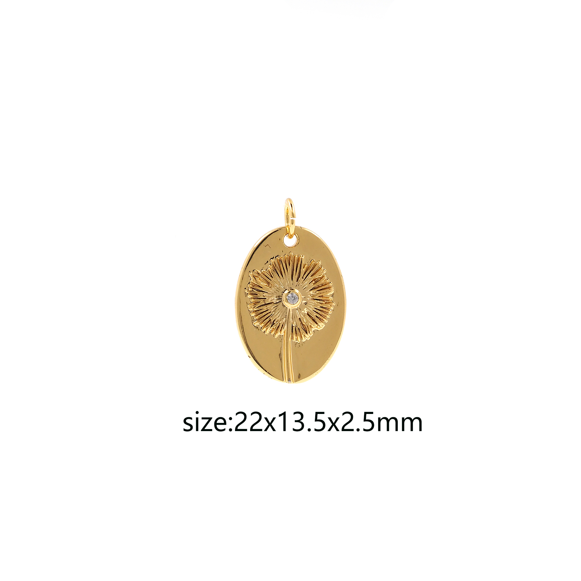 18K Gold Filled Dandelion Pendant,Dainty Dandelion Charm Earrings Necklace for DIY Jewelry Making Supply