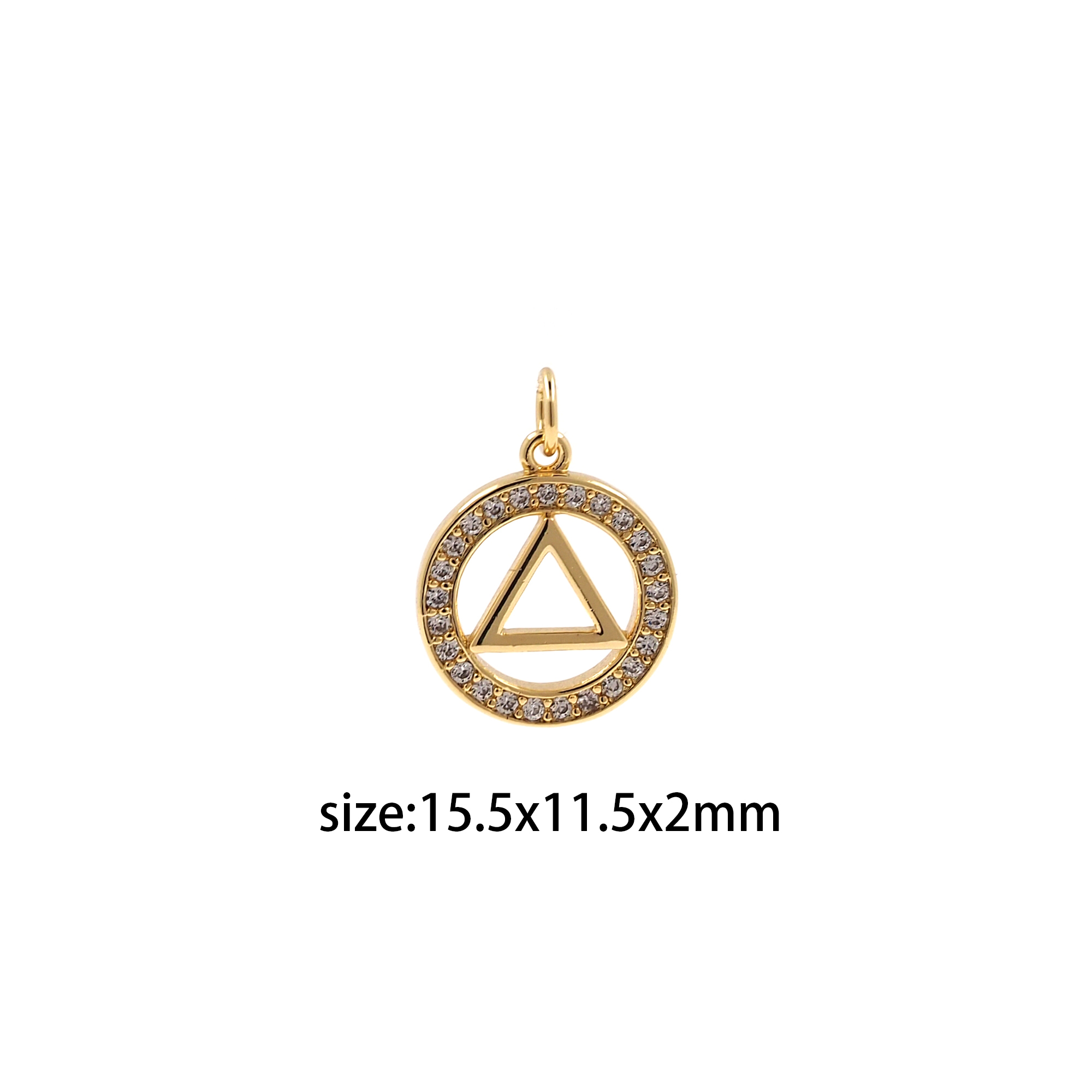 18K Gold Filled Element Pendant,CZ Micro Pave Symbol Charm Earrings Necklace for DIY Jewelry Making Supply