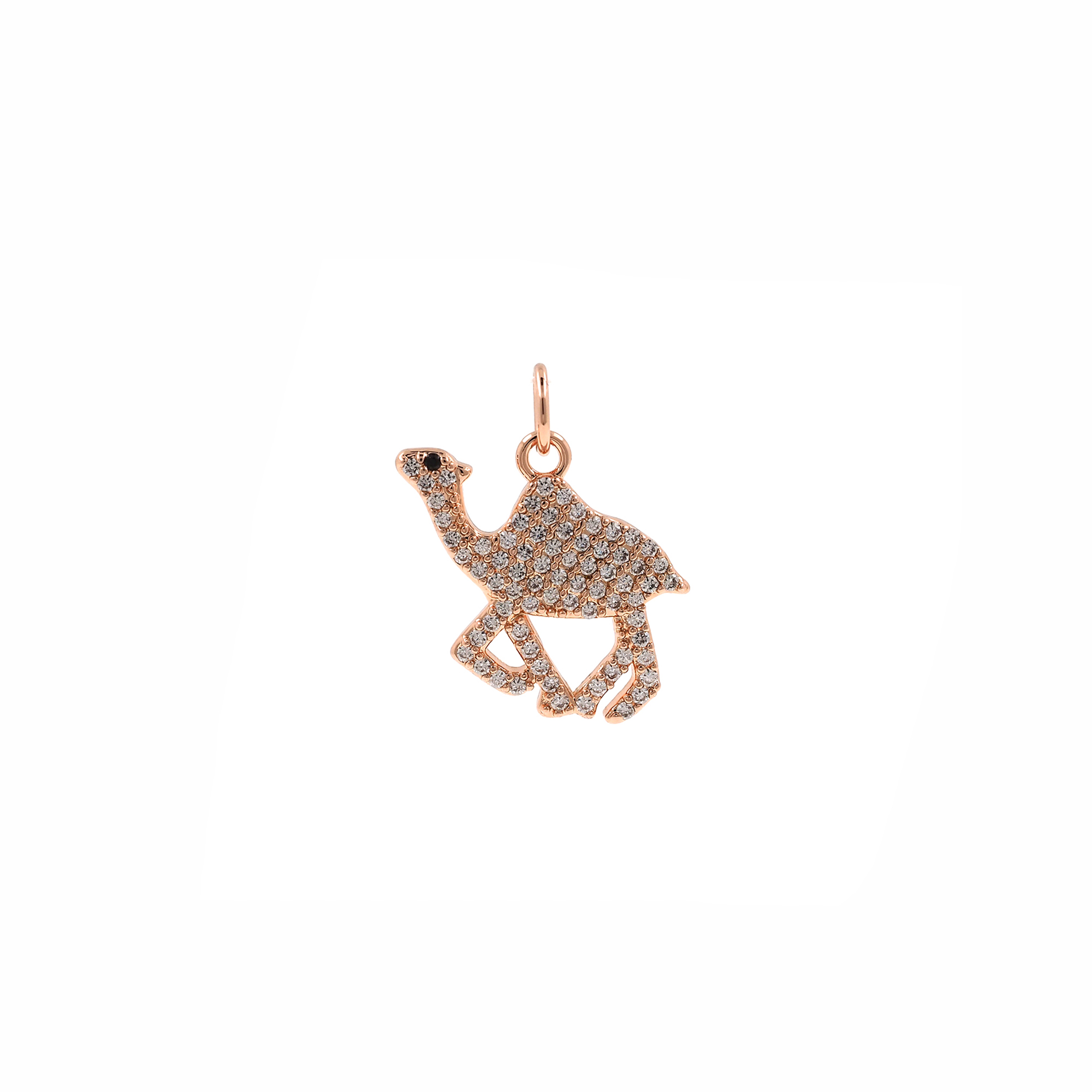 18K Gold Filled Camel Pendant,CZ Micro Pave Camel Charm Earrings Necklace for DIY Jewelry Making Supply