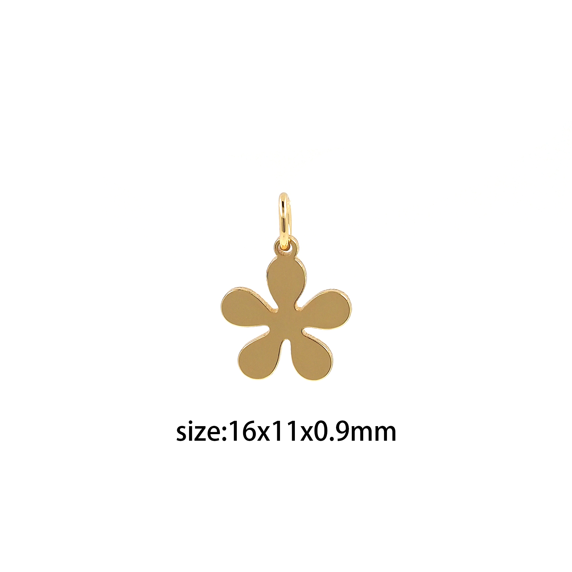 18K Gold Filled Flower Pendant,Tiny Flower Charm Earrings Necklace for DIY Jewelry Making Supply