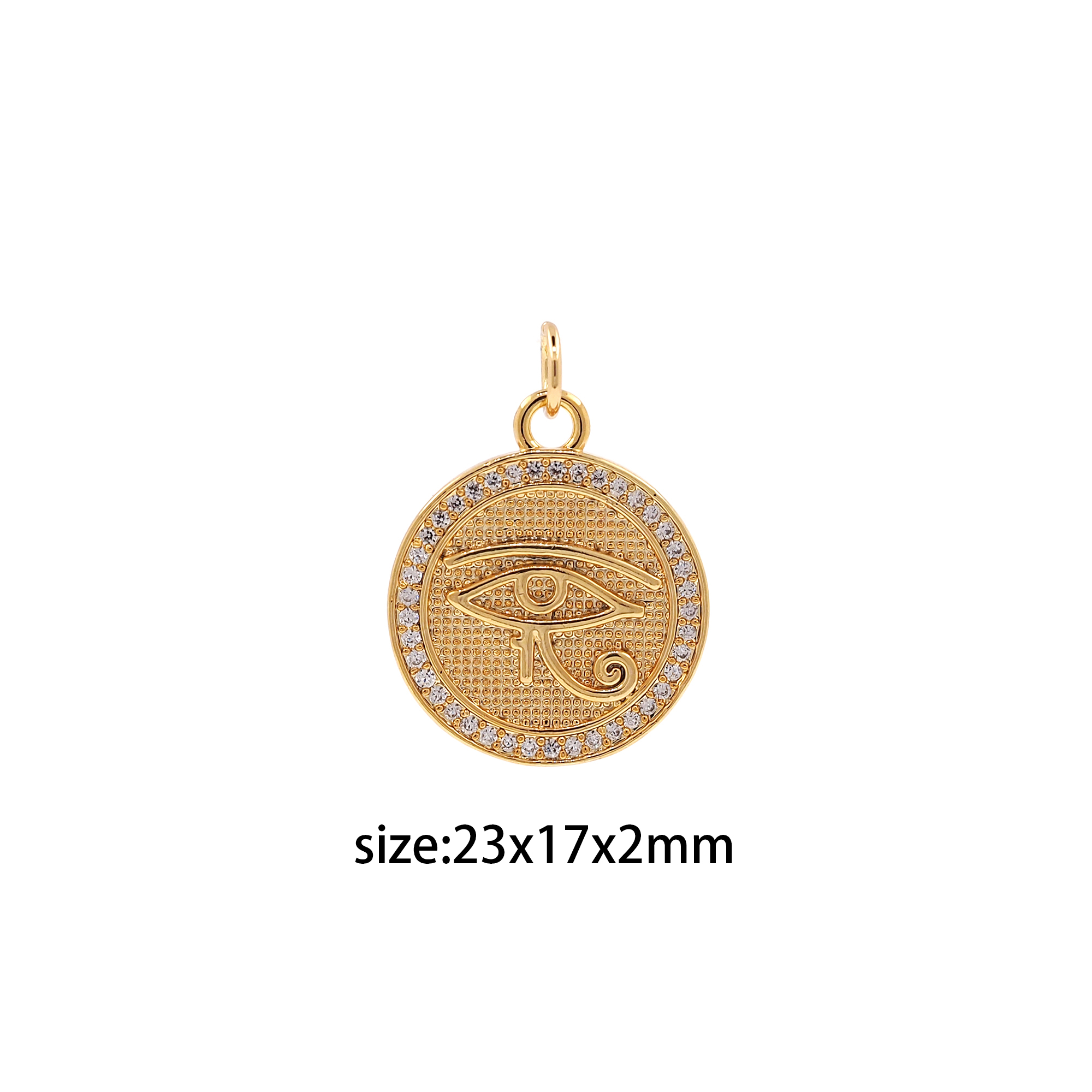 18K Gold Filled Evil Eye Pendant,CZ Micro Pave Eye of Horus Charm Earrings Necklace for DIY Jewelry Making Supply