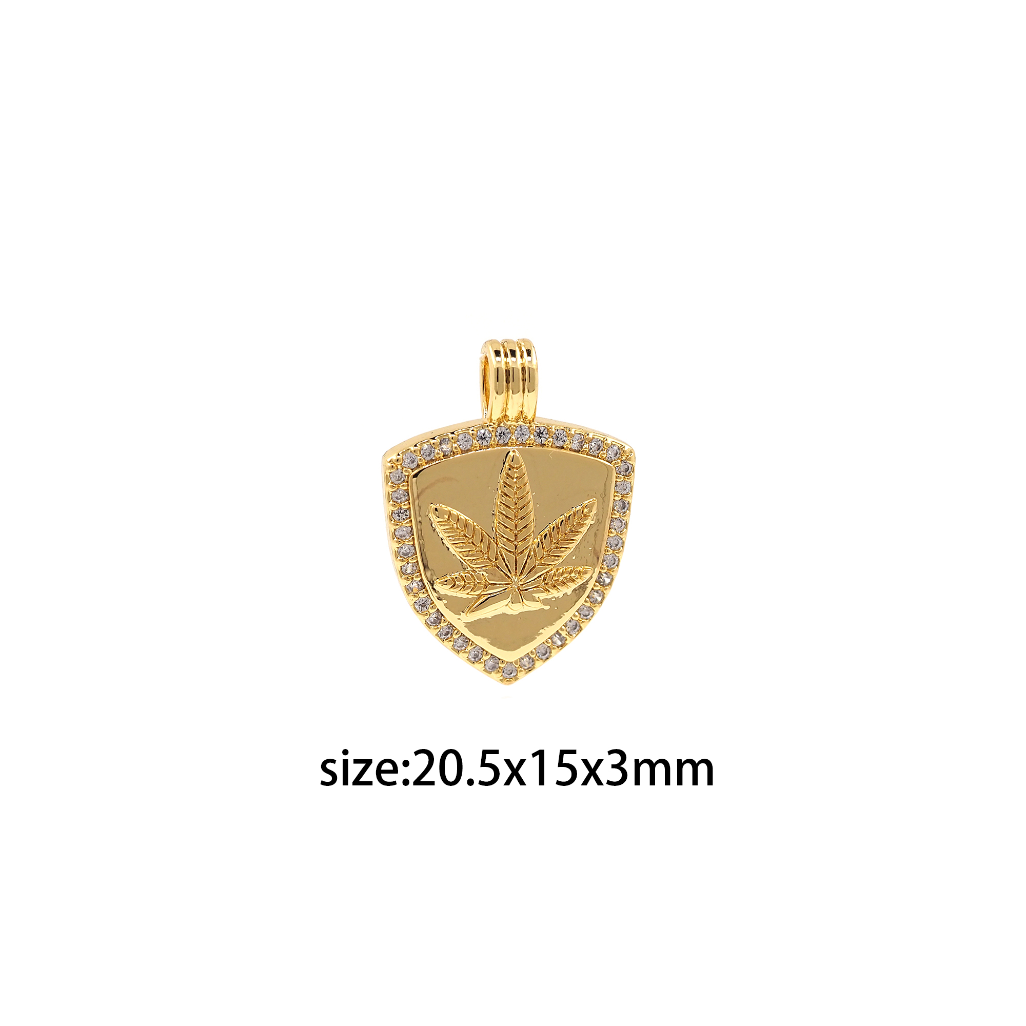 18K Gold Filled Maple Leaf Pendant,Leaf Charm,CZ Micro Pave Maple Leaf Charm Earrings Necklace for DIY Jewelry Making Supply