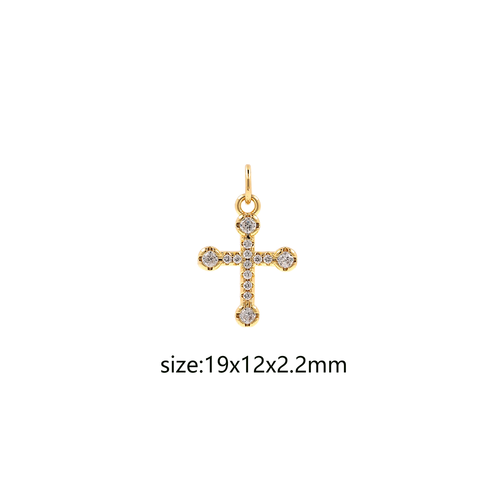 18K Gold Filled Cross Pendant,Religious Charm,CZ Micro Pave Cross Earrings Necklace for DIY Jewelry Making Supply