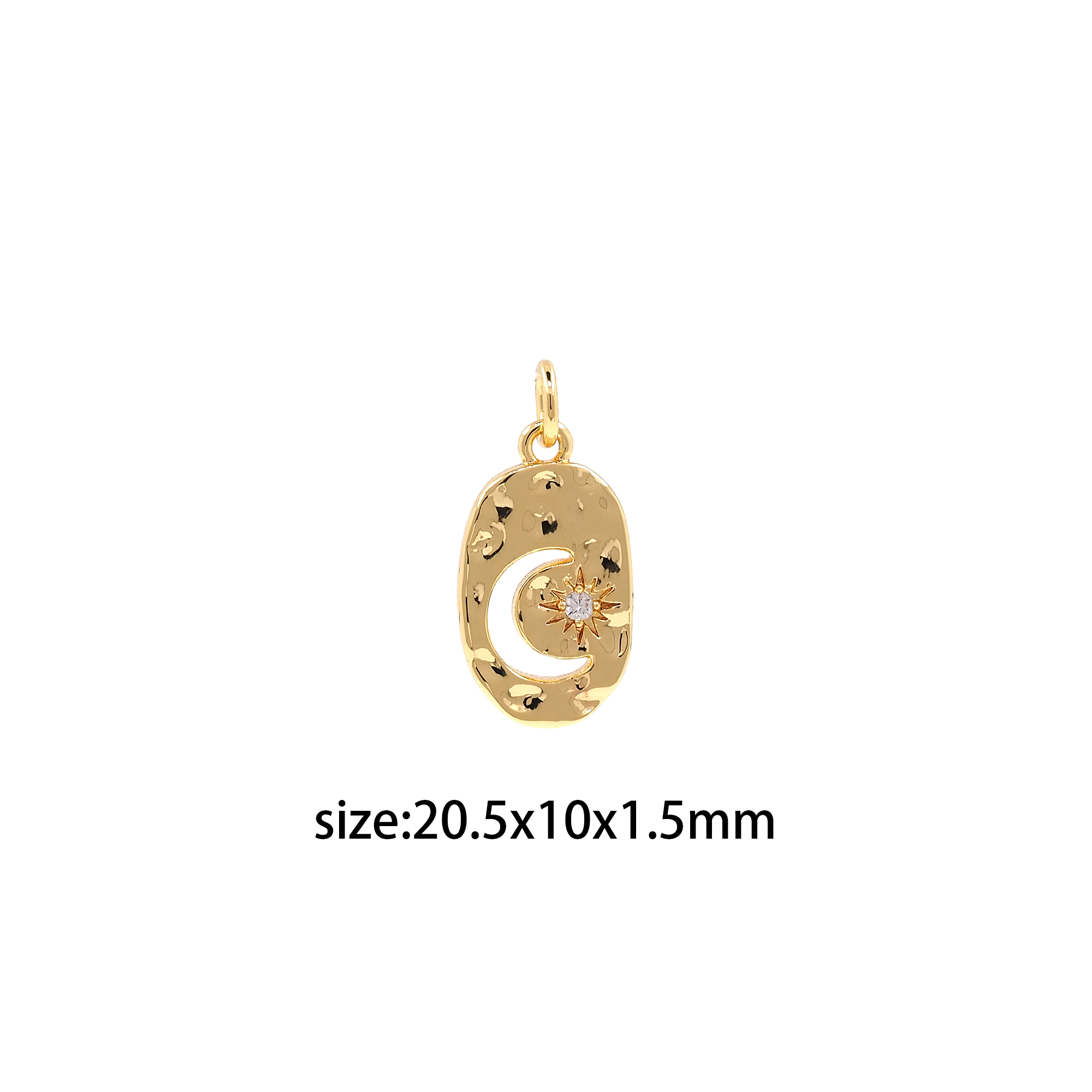 18K Gold Filled Sun Moon Pendant,Celestial Charm Earrings Necklace for DIY Jewelry Making Supply