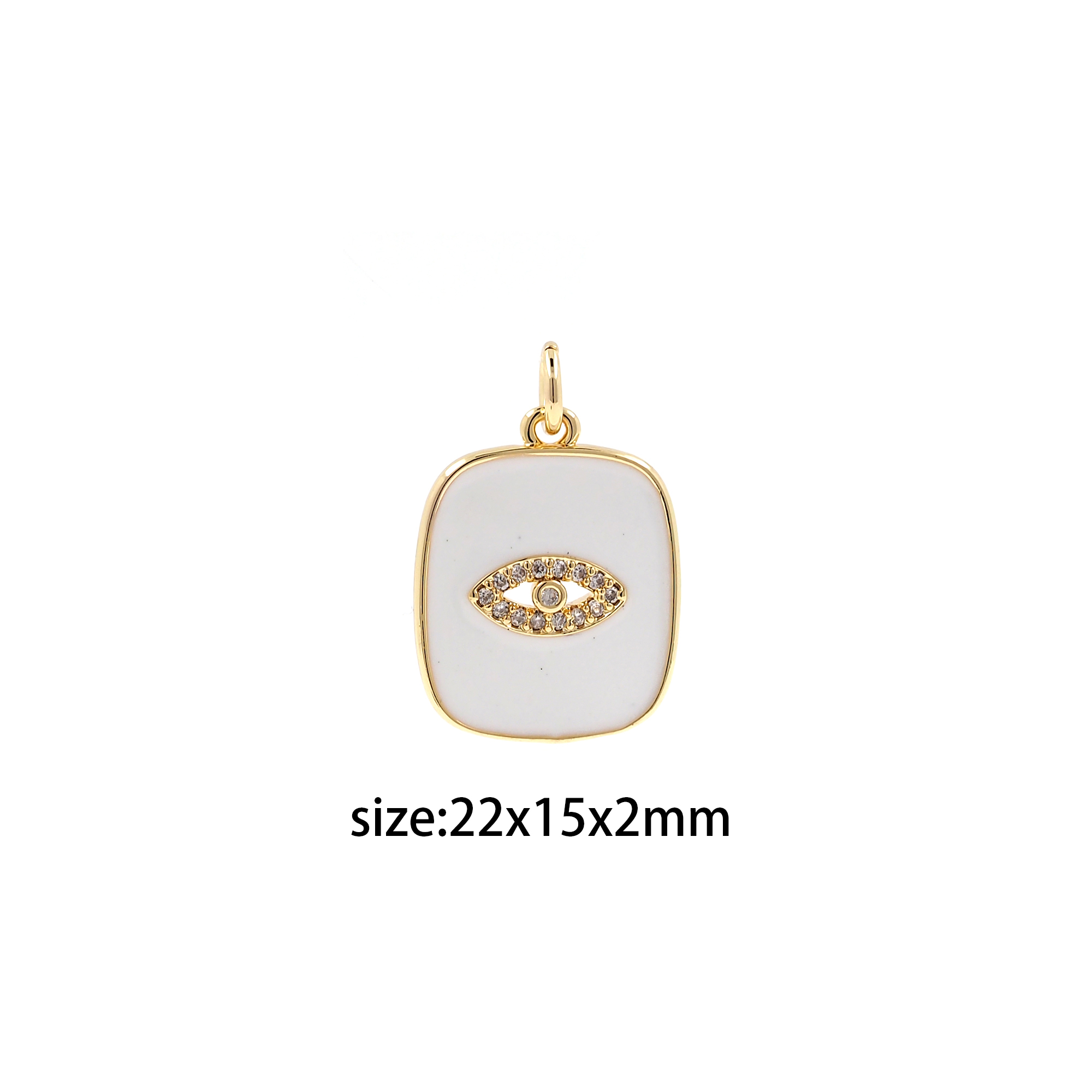 18K Gold Filled Evil Eye Pendant,Enamel Evil Eye Charm Earrings Necklace for DIY Jewelry Making Supply