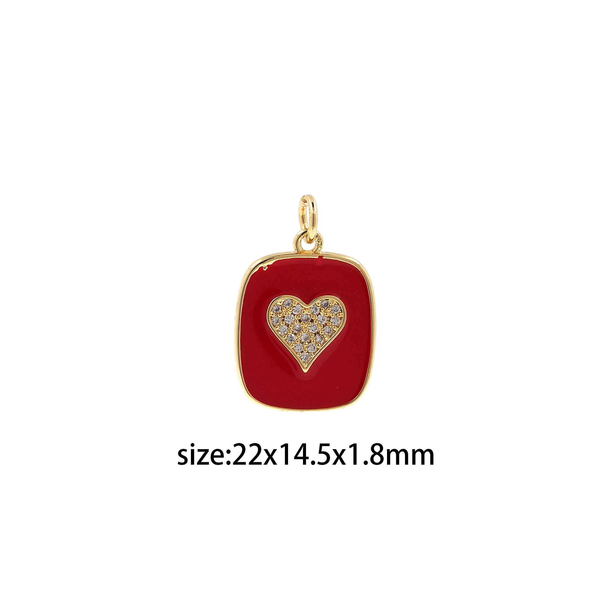 18K Gold Filled Star Pendant,Enamel Heart Charm Earrings Necklace for DIY Jewelry Making Supply