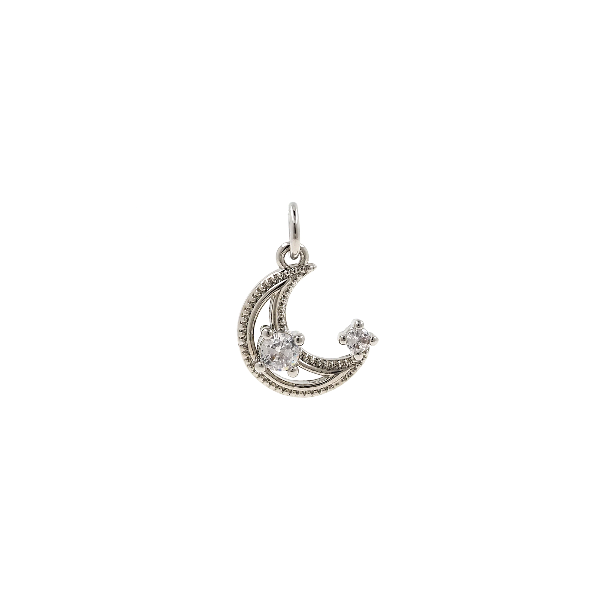 18K Gold Filled Moon Pendant,Tiny Moon Charm Earrings Necklace for DIY Jewelry Making Supply