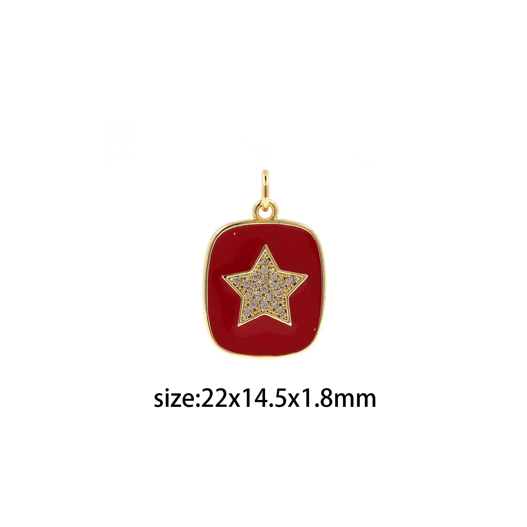 18K Gold Filled Star Pendant,Enamel Heart Charm Earrings Necklace for DIY Jewelry Making Supply