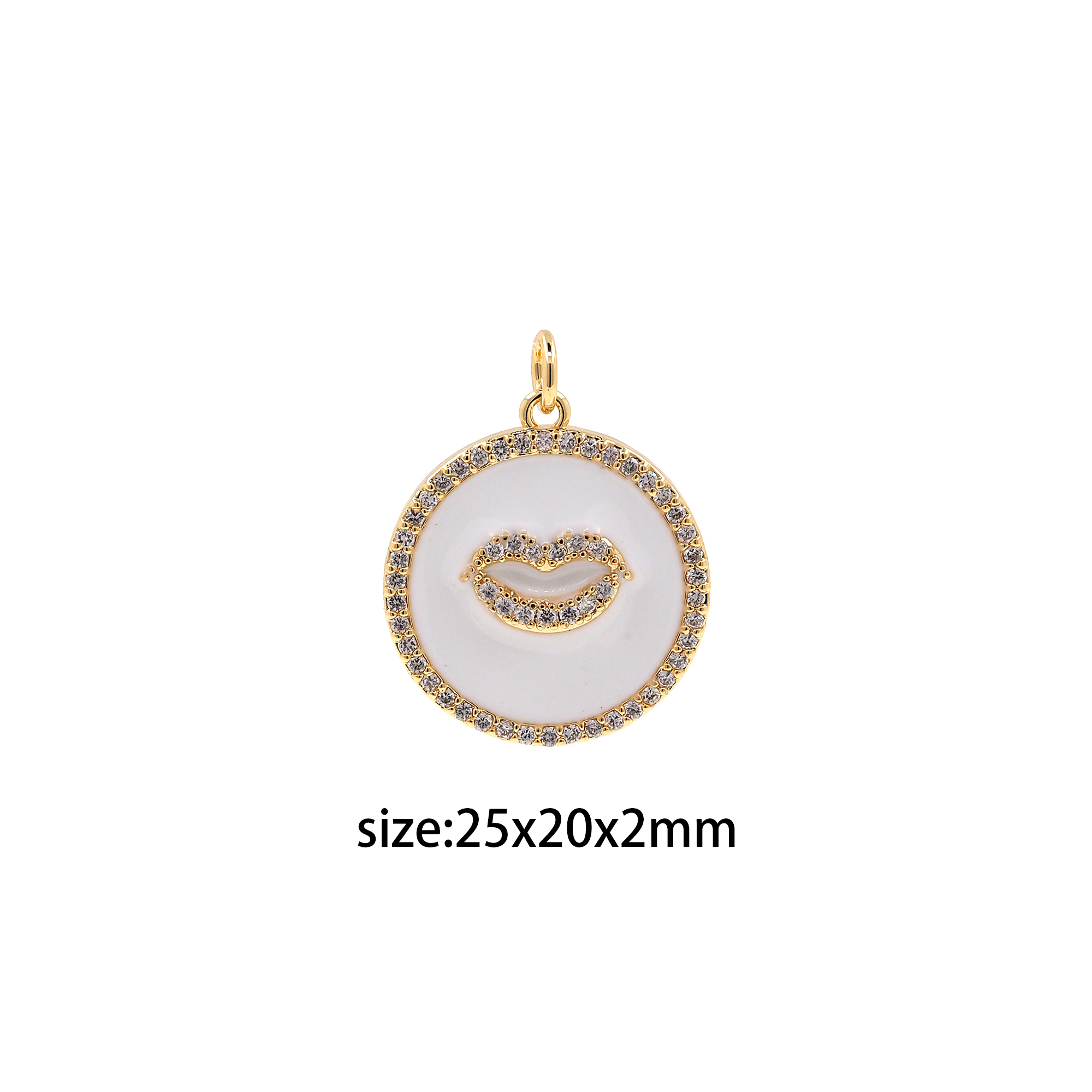 18K Gold Filled Lips Pendant,Enamel Lip Charm Earrings Necklace for DIY Jewelry Making Supply