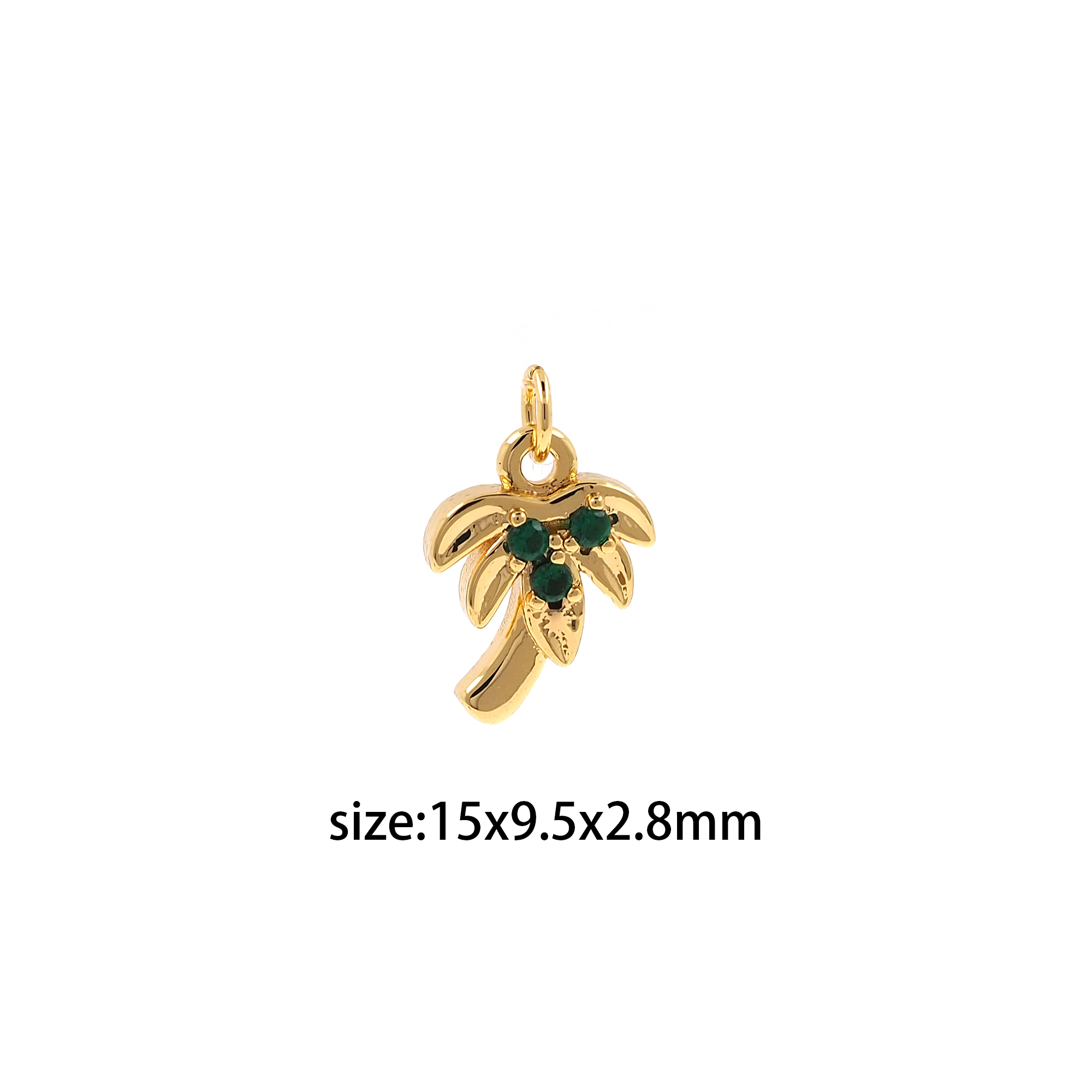 Coconut Tree Jewelry,18K Gold Filled Palm Tree Pendant,CZ Micro Pave Palm Tree Charm Earrings Necklace for DIY Jewelry Making Supply