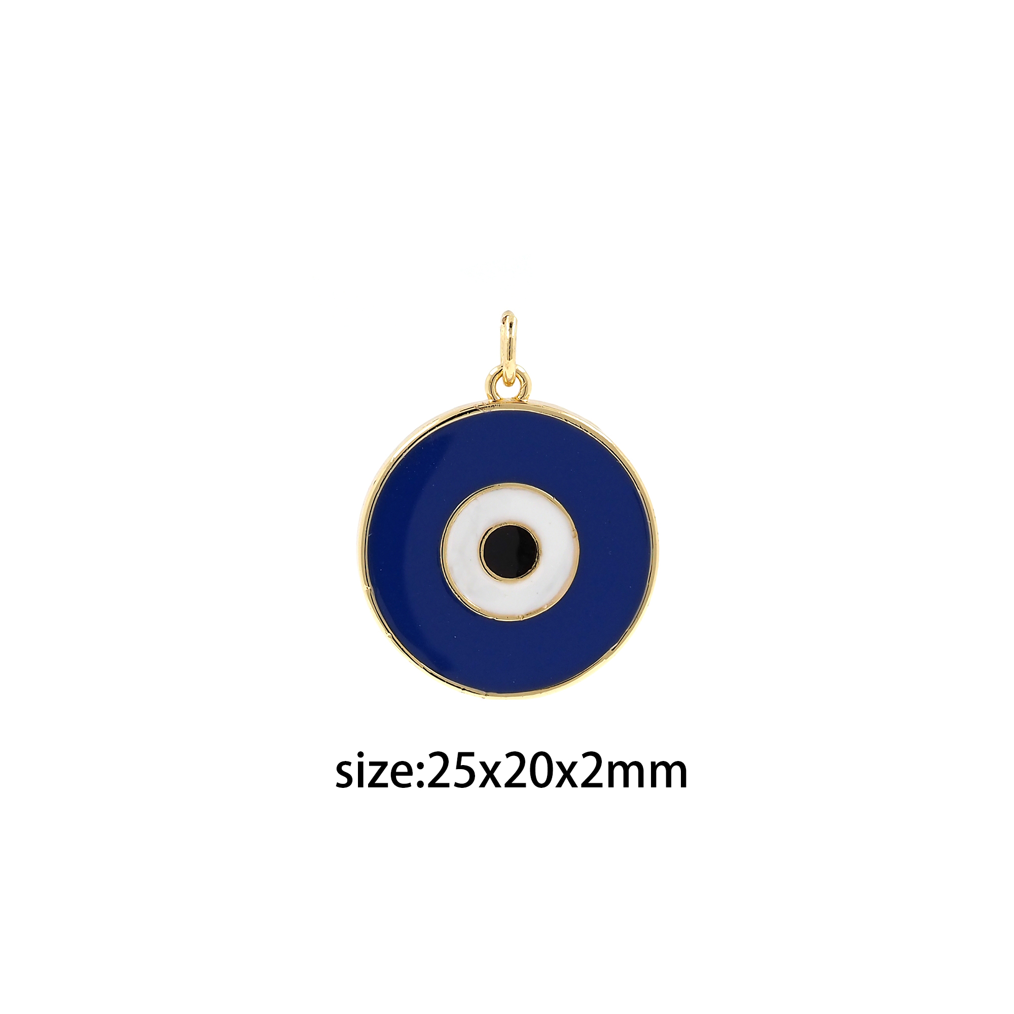 18K Gold Filled Evil Eye Pendant,Enamel Evil Eye Charm Earrings Necklace for DIY Jewelry Making Supply