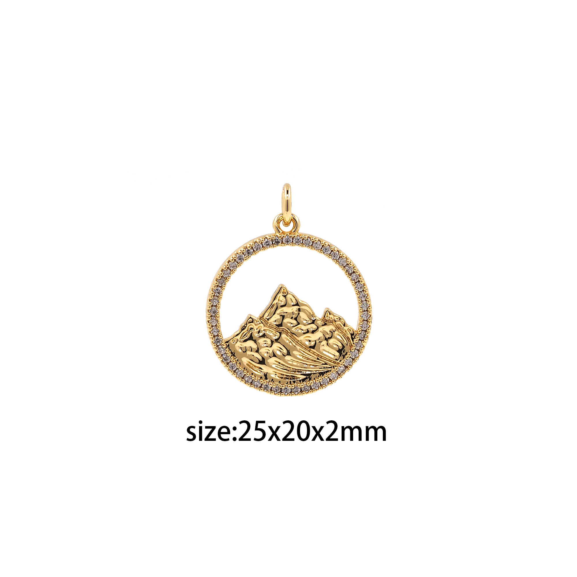 18K Gold Filled Earth Pendant,CZ Micro Pave Element Charm Earrings Necklace for DIY Jewelry Making Supply