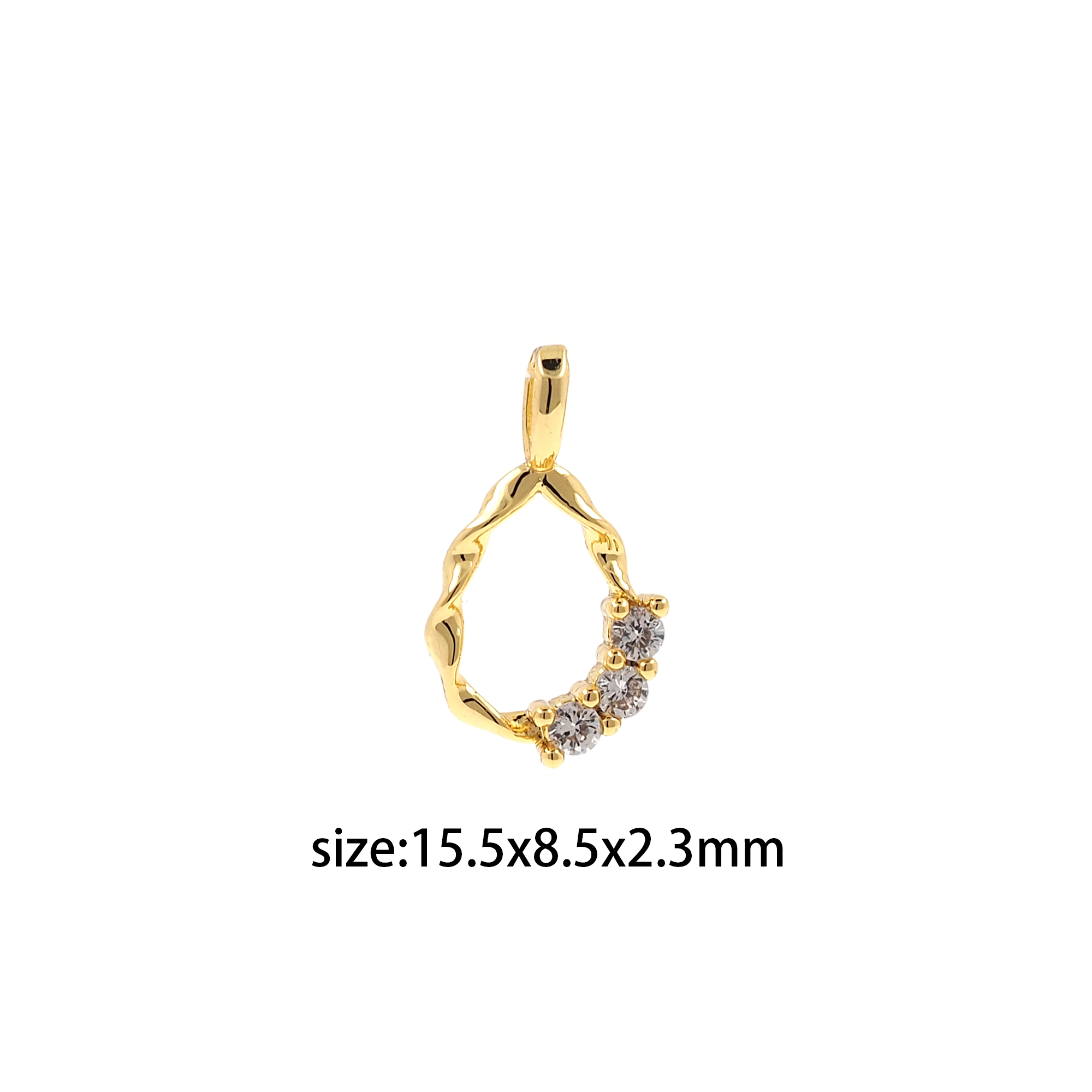 18K Gold Filled Teardrop Pendant,CZ Micro Pave Teardrop Charm Earrings Necklace for DIY Jewelry Making Supply