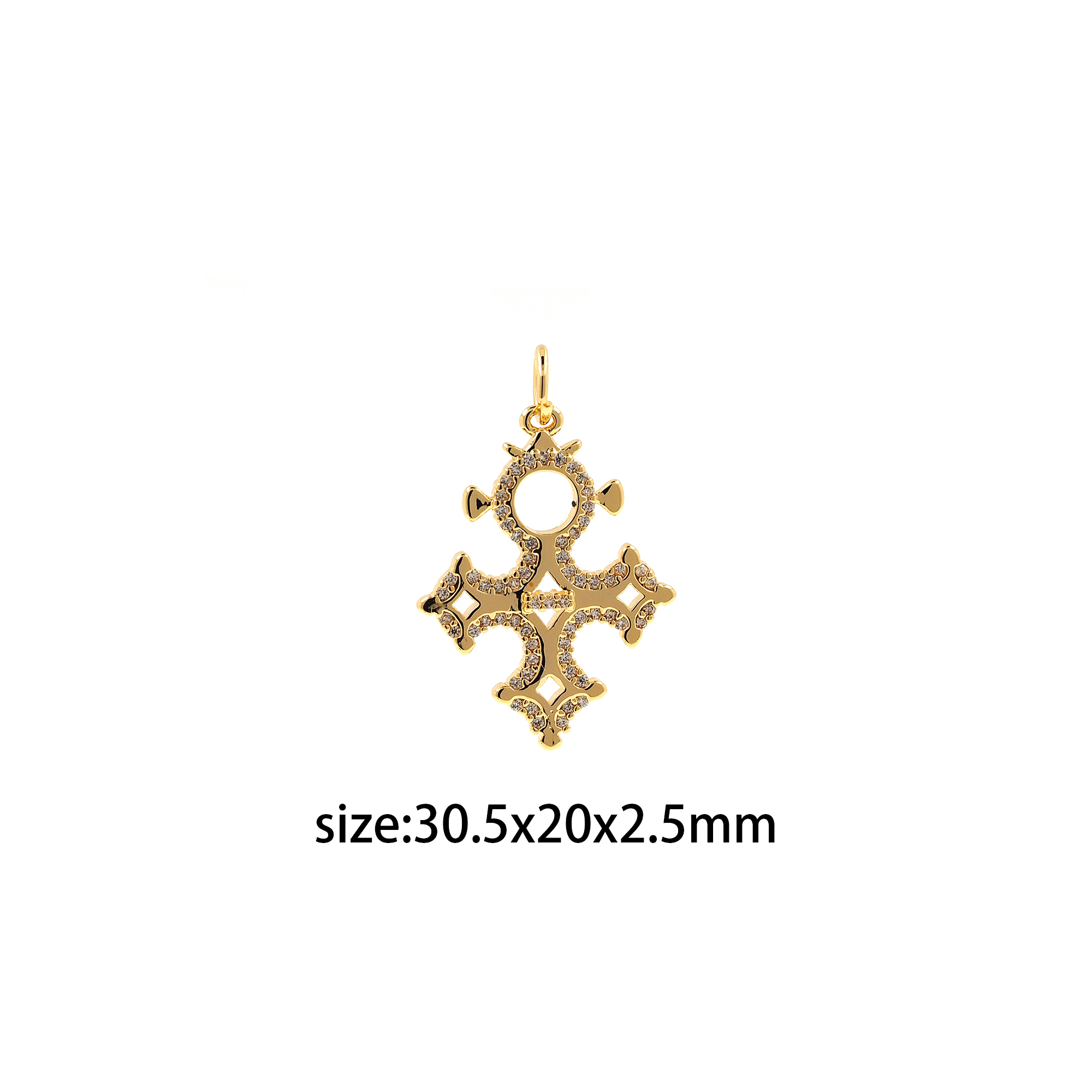 18K Gold Filled Cross Pendant,CZ Micro Pave Cross Charm Earrings Necklace for DIY Jewelry Making Supply