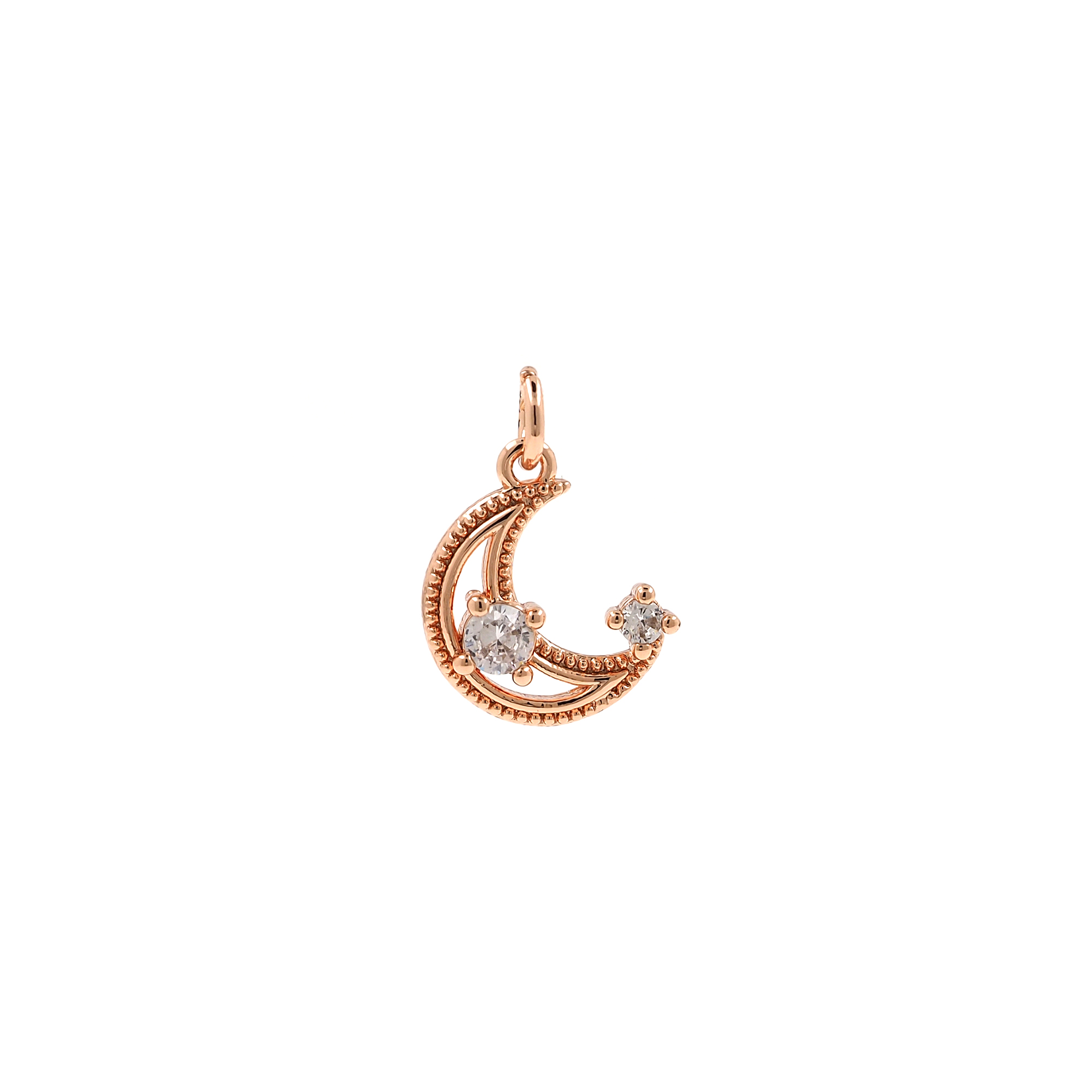 18K Gold Filled Moon Pendant,Tiny Moon Charm Earrings Necklace for DIY Jewelry Making Supply