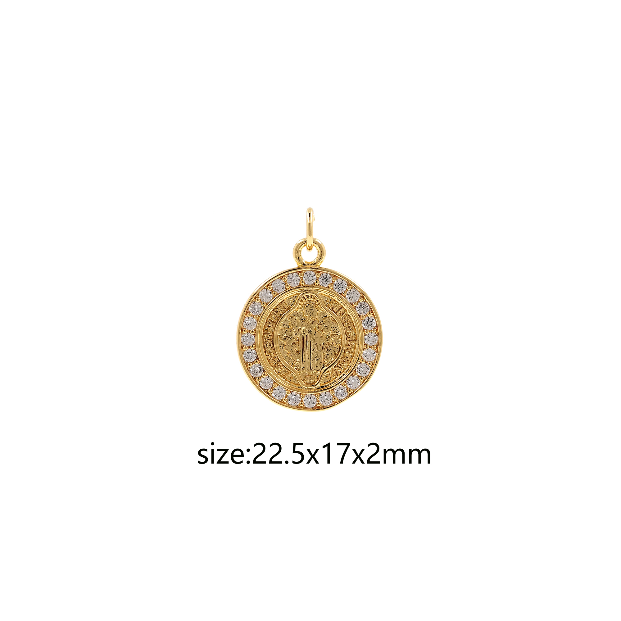 18K Gold Filled Benedict Pendant,CZ Micro Pave Benedict Charm Earrings Necklace for DIY Jewelry Making Supply