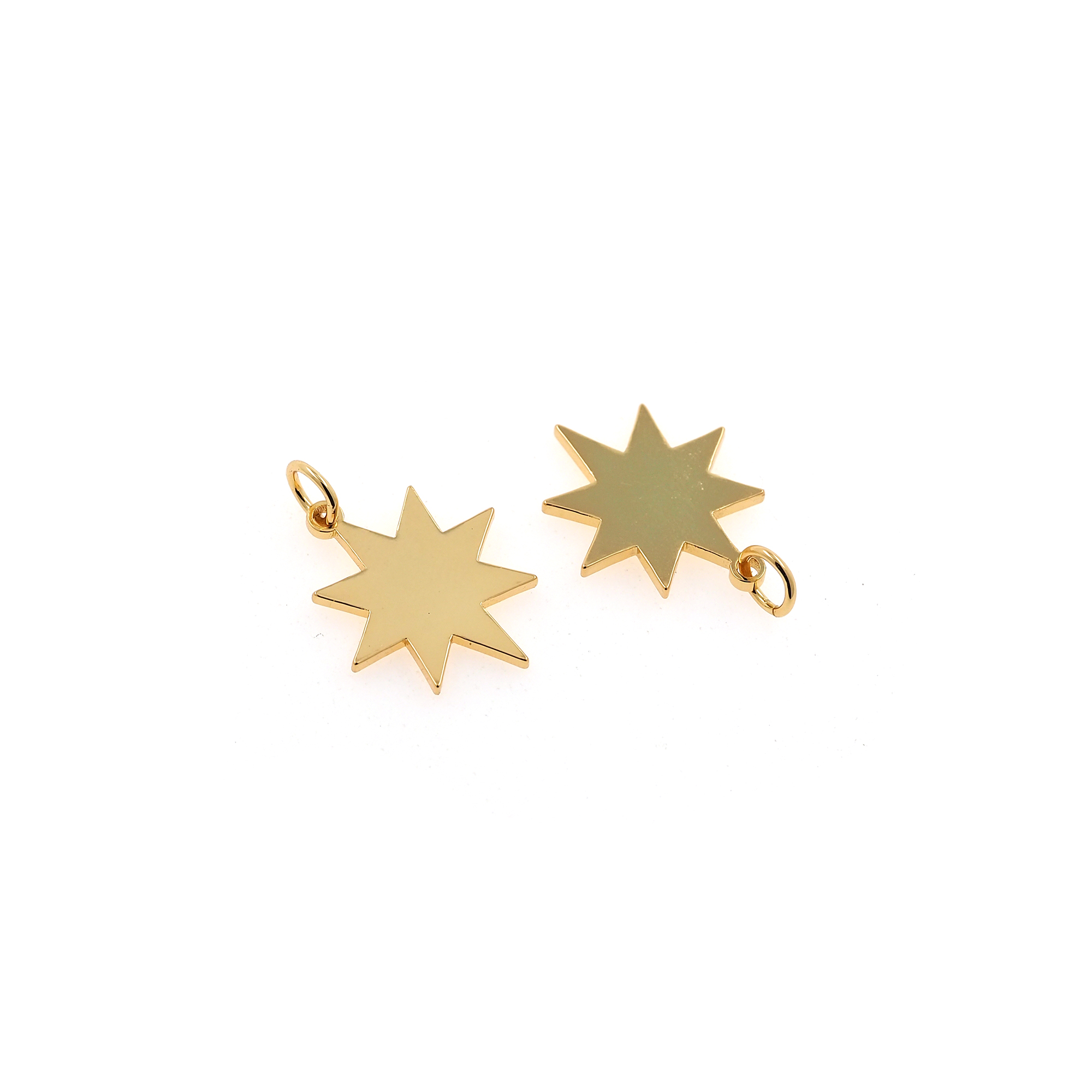 18K Gold Filled North Star Pendant,Celestial Charm Earrings Necklace for DIY Jewelry Making Supply