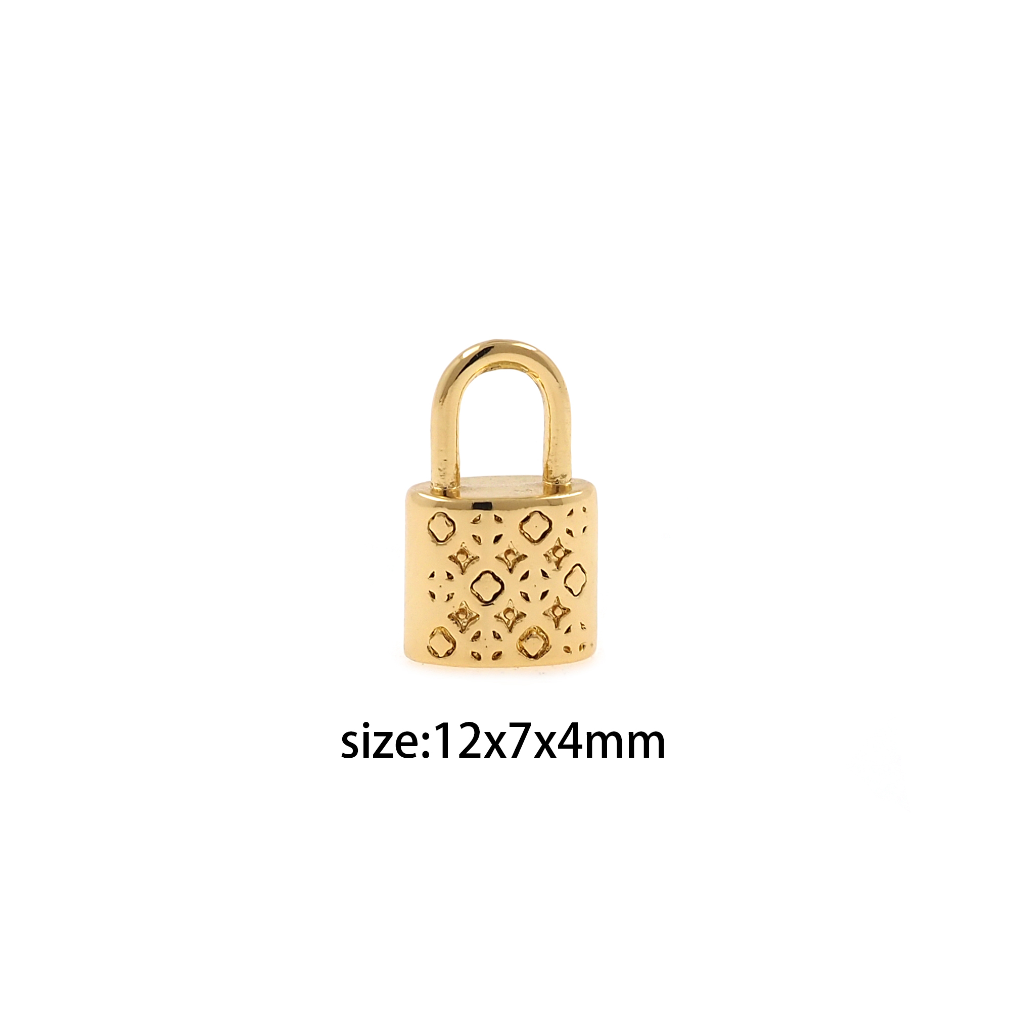 18K Gold Filled Key Pendant,Dainty Lock Charm Earrings Necklace for DIY Jewelry Making Supply